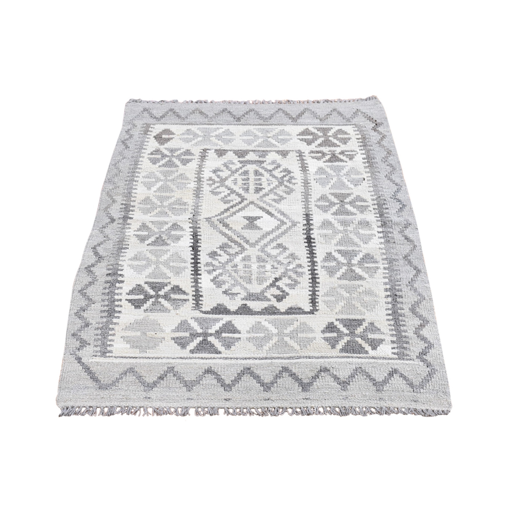 Fine Kilim Collection Hand Woven Ivory Rug No: 1132444