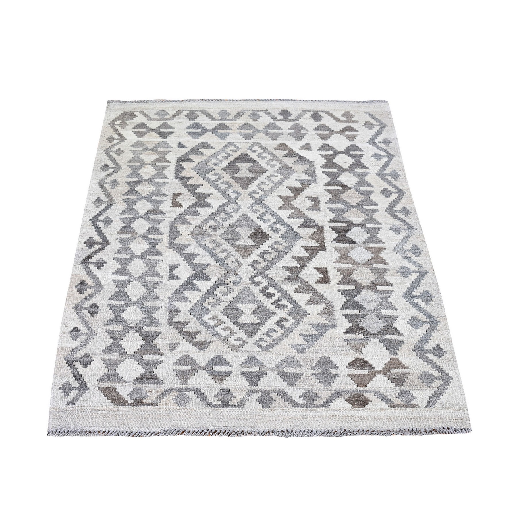 Fine Kilim Collection Hand Woven Ivory Rug No: 1132484