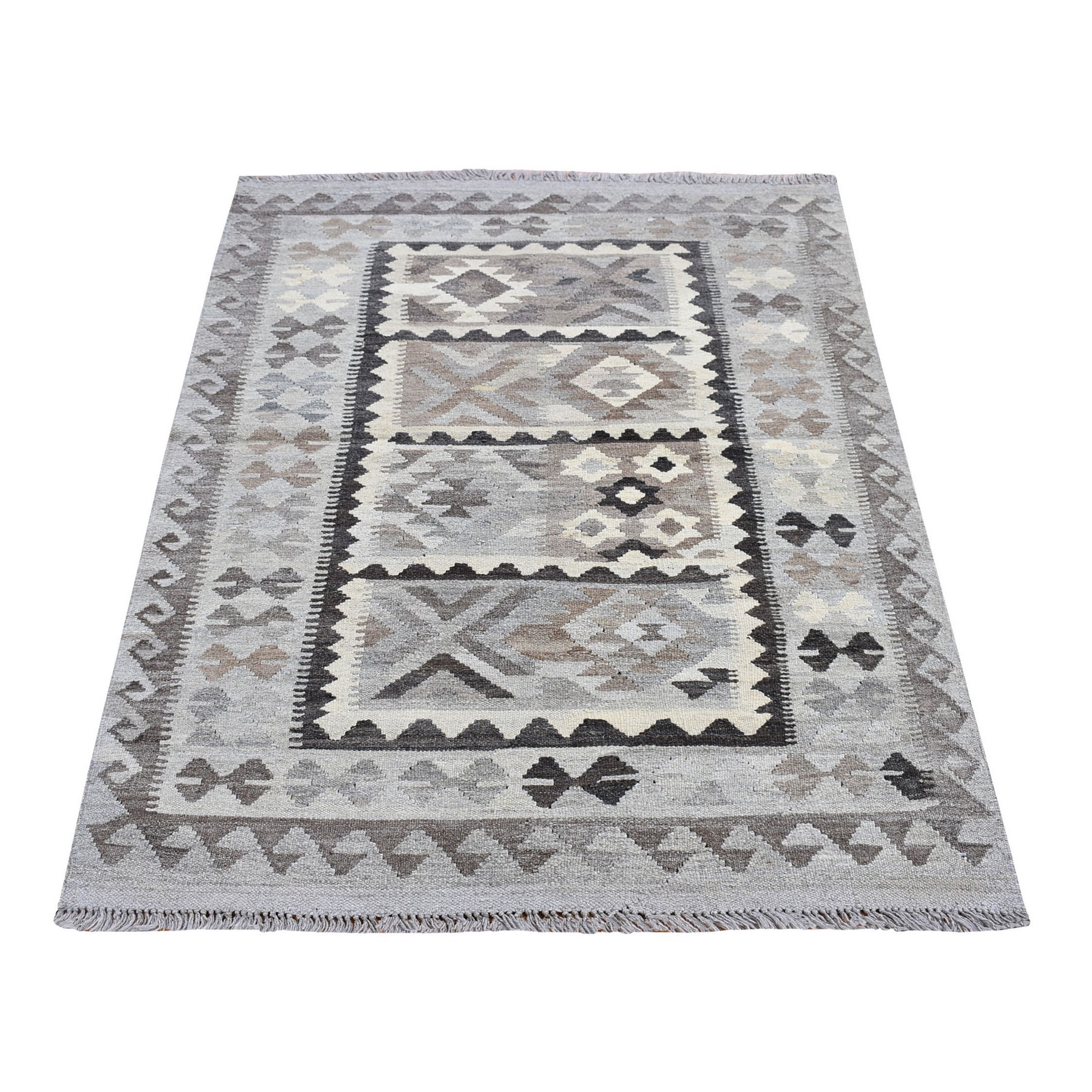 Fine Kilim Collection Hand Woven Grey Rug No: 1132488