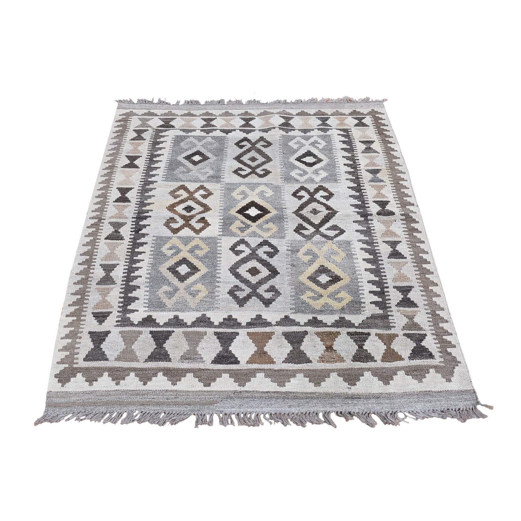 Fine Kilim Collection Hand Woven Ivory Rug No: 1132550
