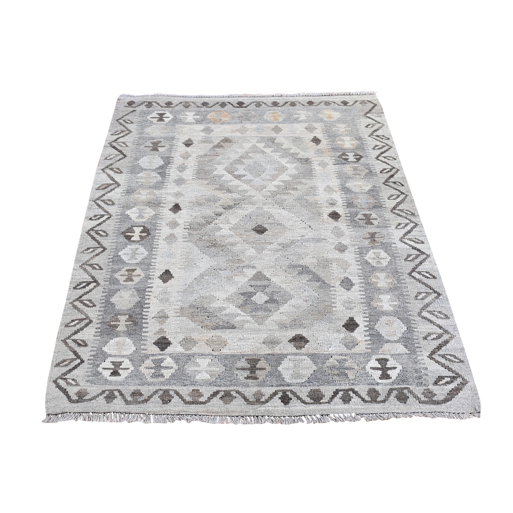 Fine Kilim Collection Hand Woven Grey Rug No: 1132560