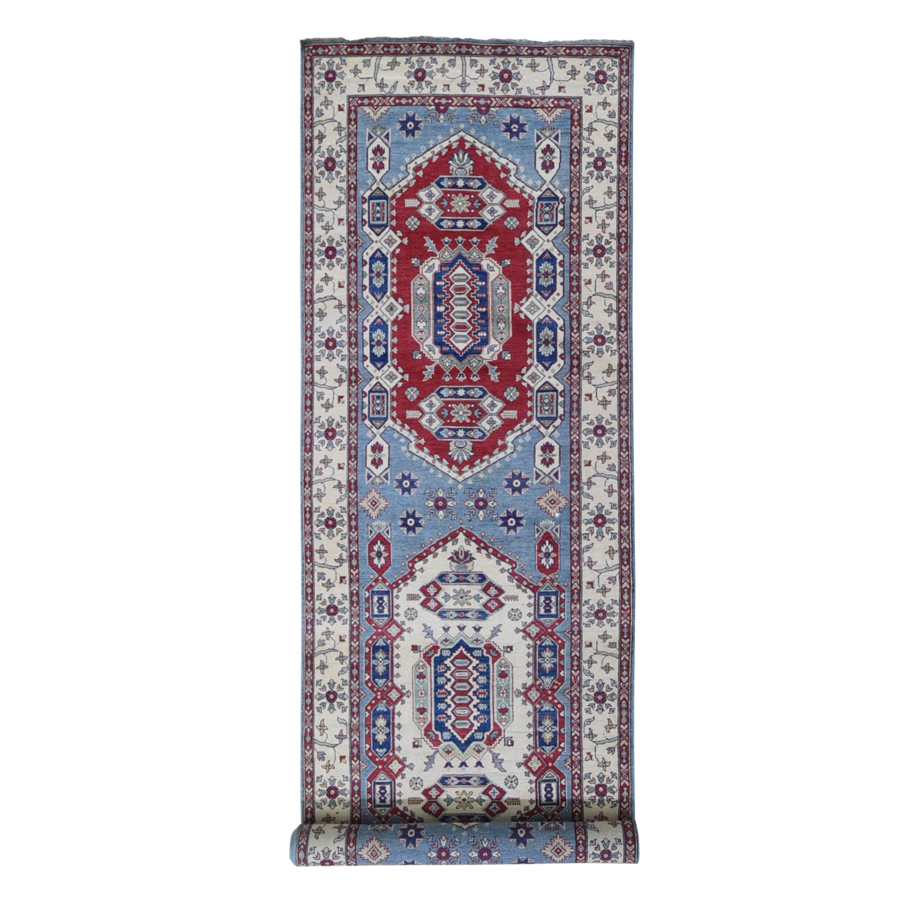 Caucasian Collection Hand Knotted Blue Rug No: 1132586