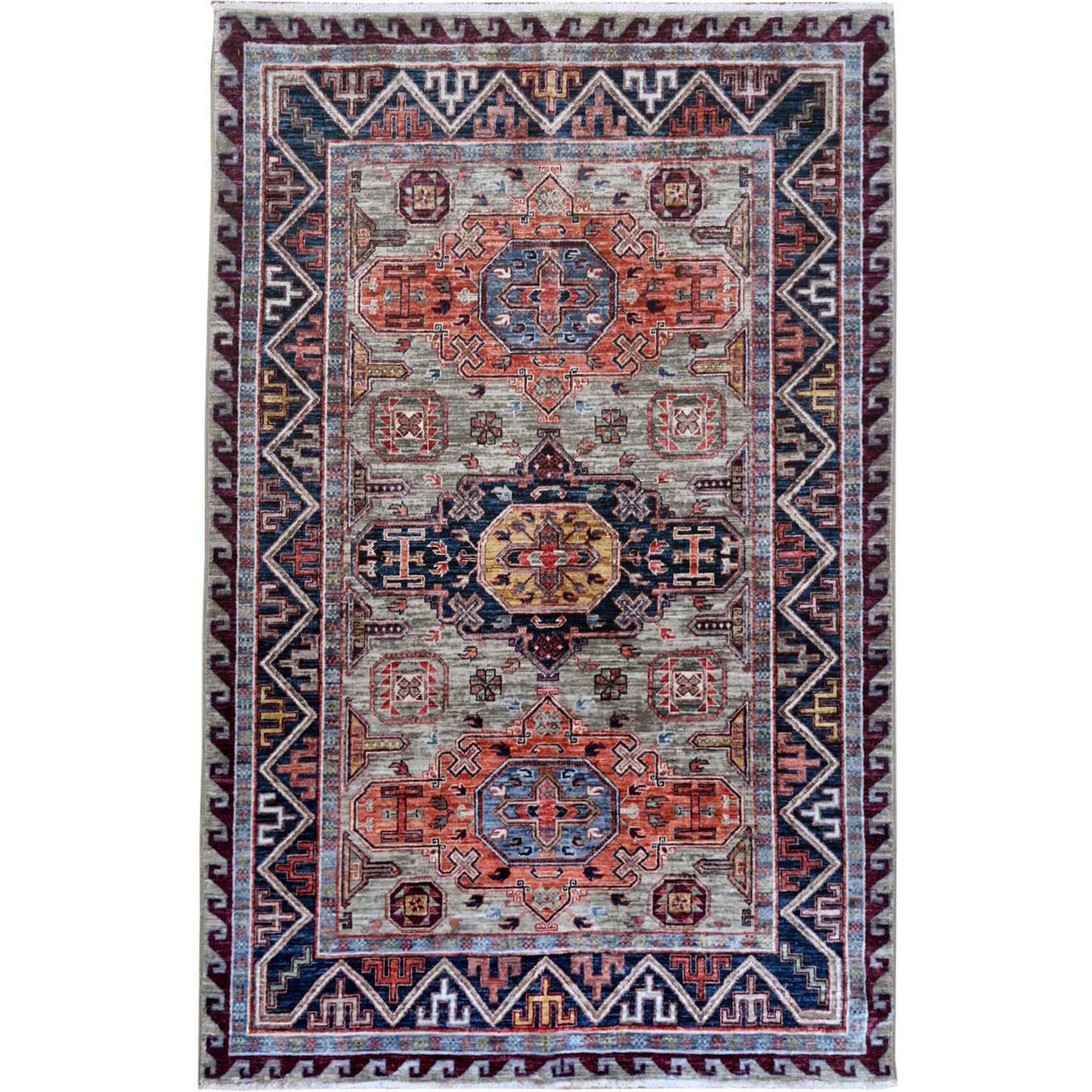 Caucasian Collection Hand Knotted Grey Rug No: 1132620