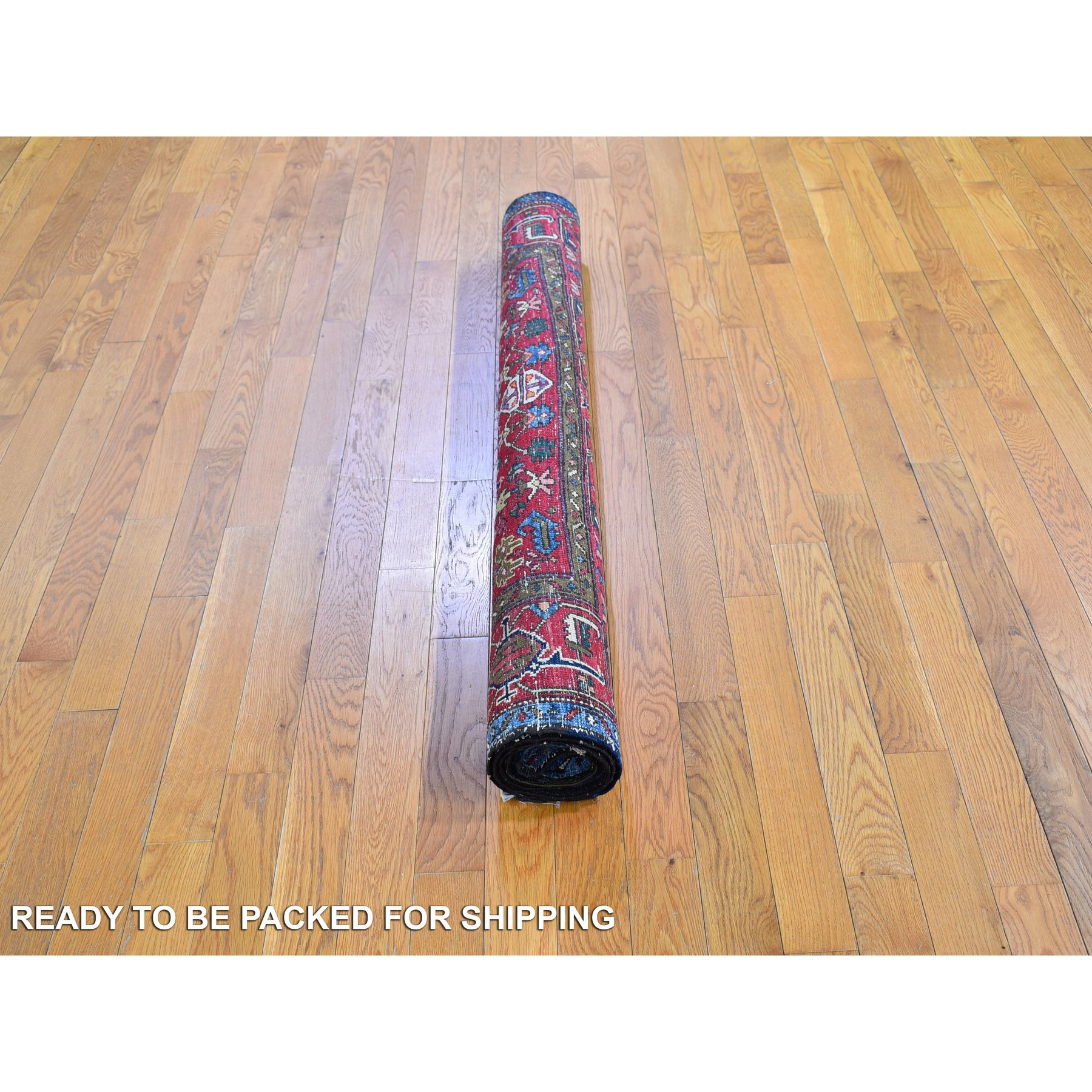 4'10"x5'10" Navy Blue Antique Persian Heriz Smaller Rare Size Natural Wool Good Condition and Clean Hand Knotted Oriental Rug Sh66322