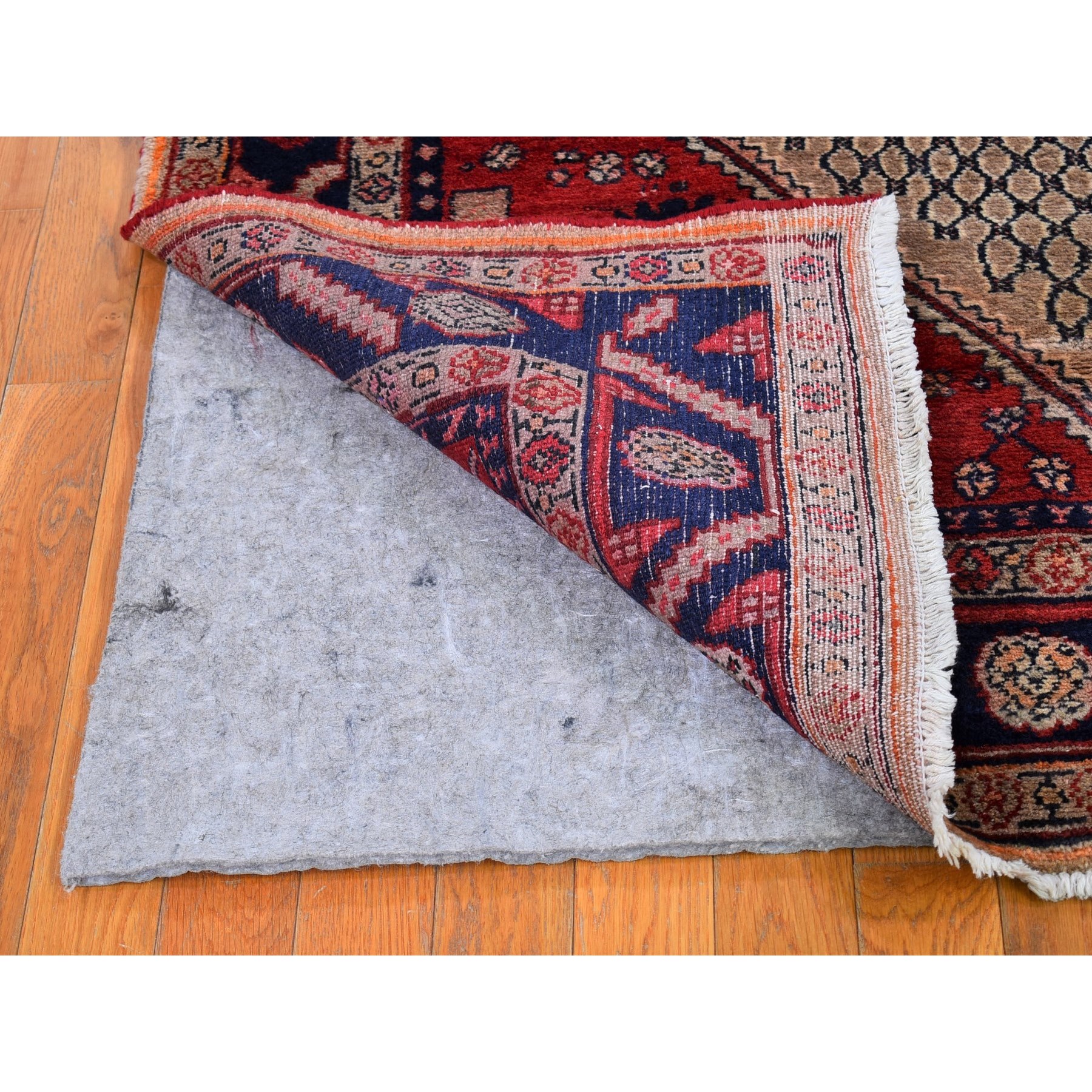 5'2"x8'8" Camel Hair Organic Wool Vintage Persian Open Field Design Hand Knotted Oriental Rug Sh66324