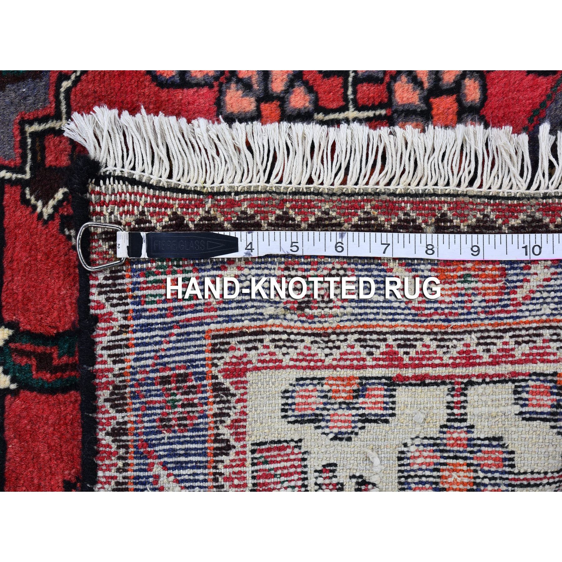 3'5"x4'10" Rural Village Vintage Persian Hamadan In Mint Condition Clean Geometric Design Pure Wool Hand Knotted Oriental Rug Sh66326