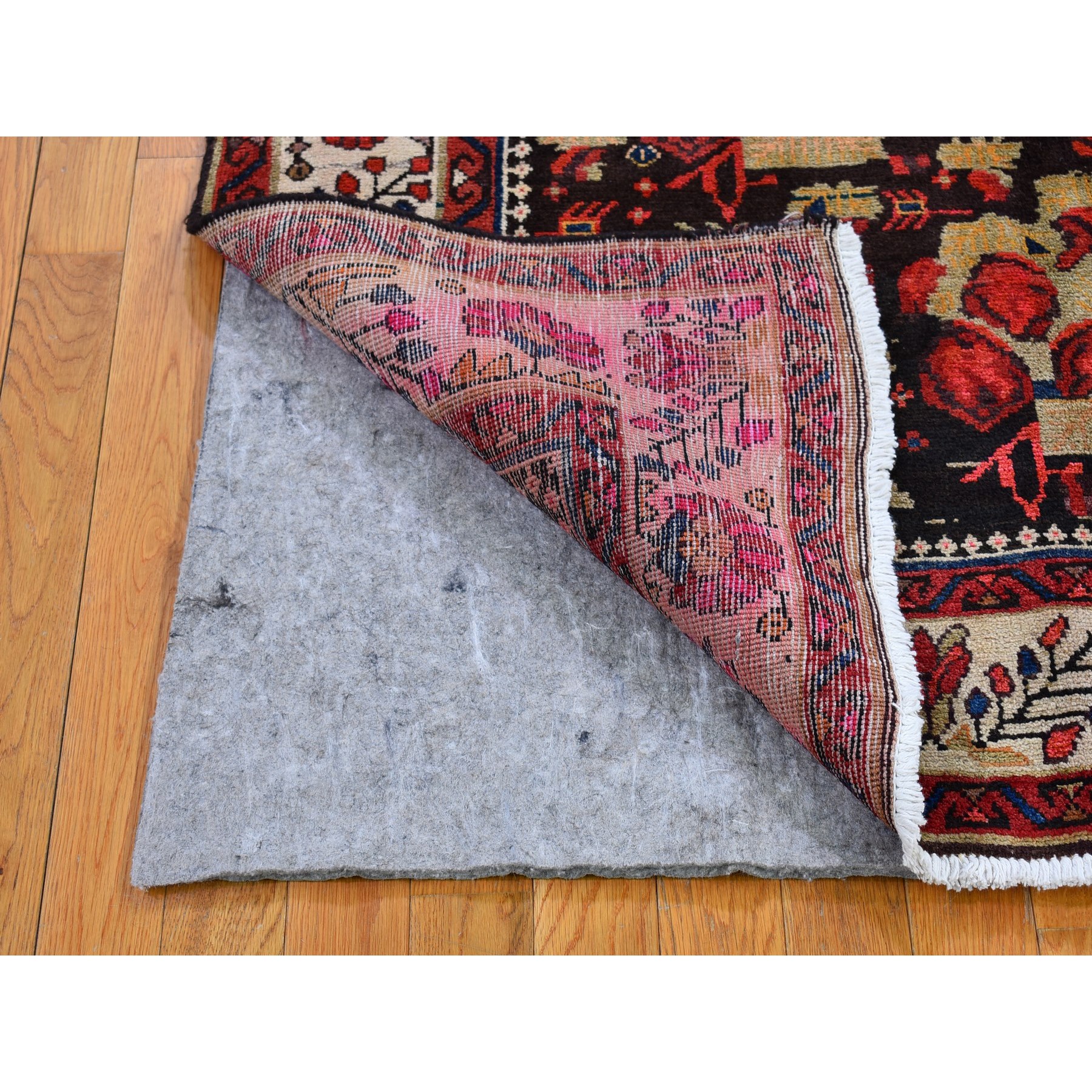 4'5"x6'1" Beige Vintage Persian Karabakh Rural Village Good Condition Pure Wool Hand Knotted Oriental Rug Sh66328