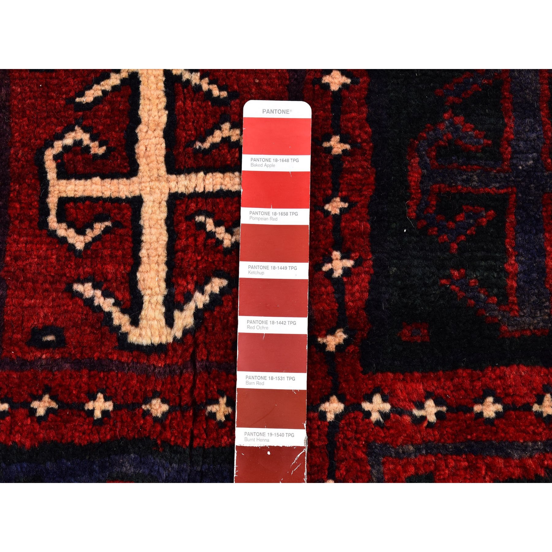 5'8"x8'6" Box Design Vintage Persian Hamadan Red Natural Wool Hand Knotted Oriental Rug Sh66341