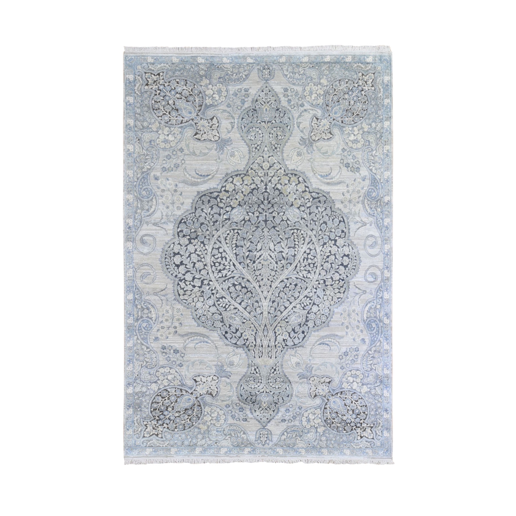 Transitional Hand Knotted Ivory Rug No: 1132710