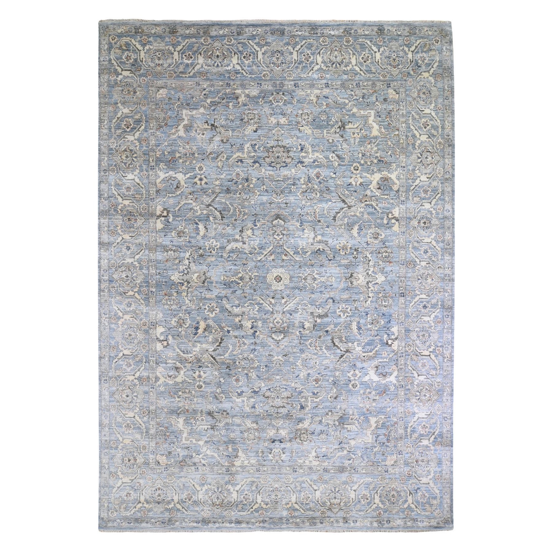Agra And Turkish Collection Hand Knotted Blue Rug No: 1132716
