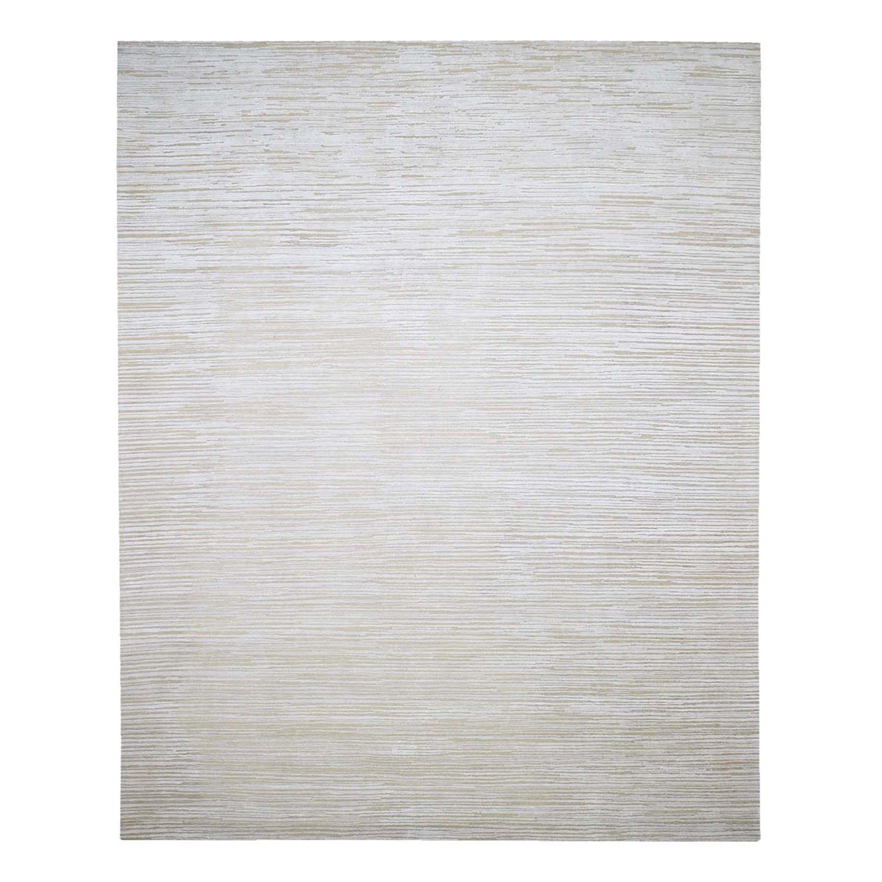 Mid Century Modern Collection Hand Knotted Ivory Rug No: 1132734