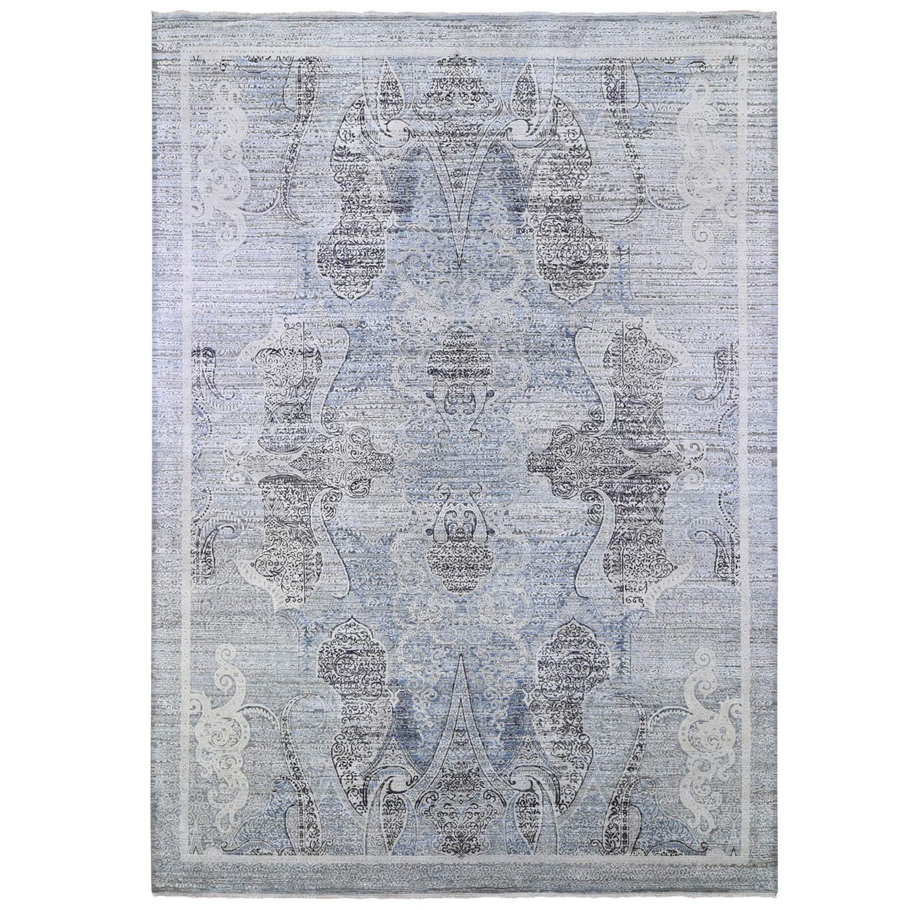 Transitional Hand Knotted Blue Rug No: 1132784