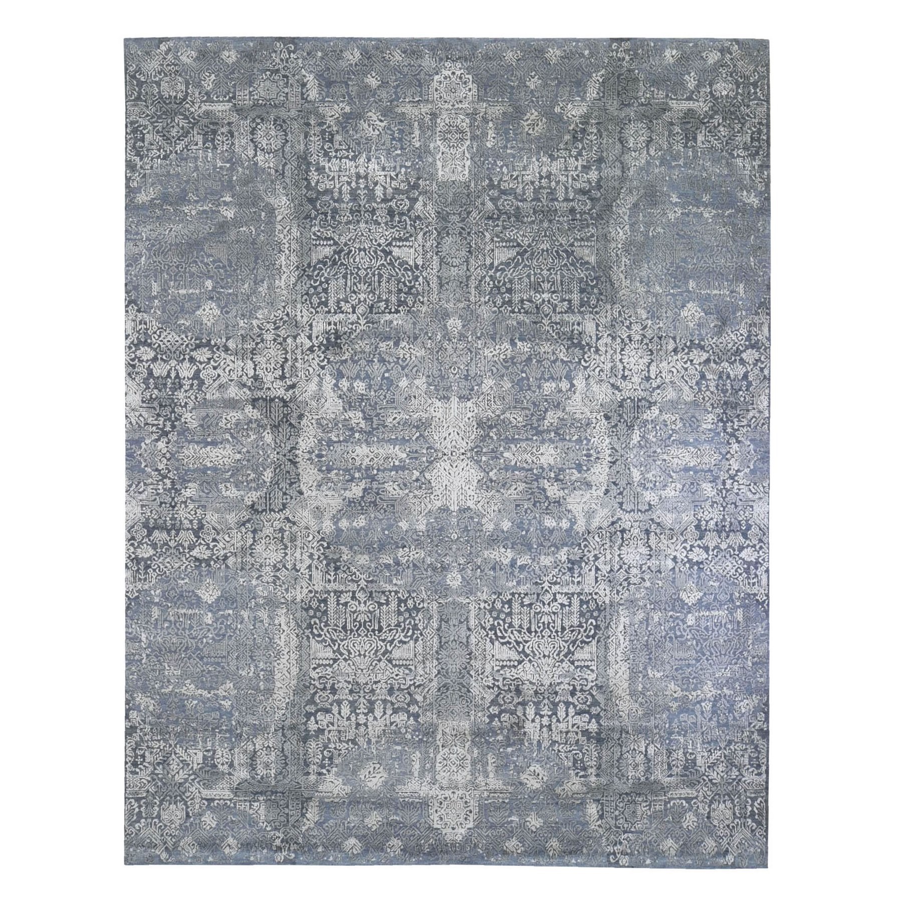 Transitional Hand Knotted Grey Rug No: 1132802