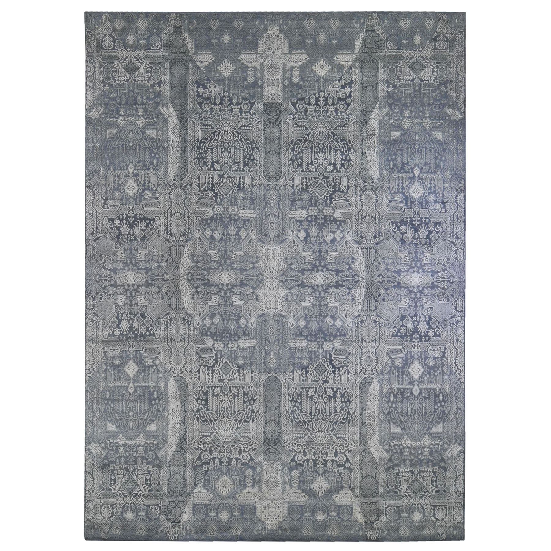 Transitional Hand Knotted Grey Rug No: 1132848