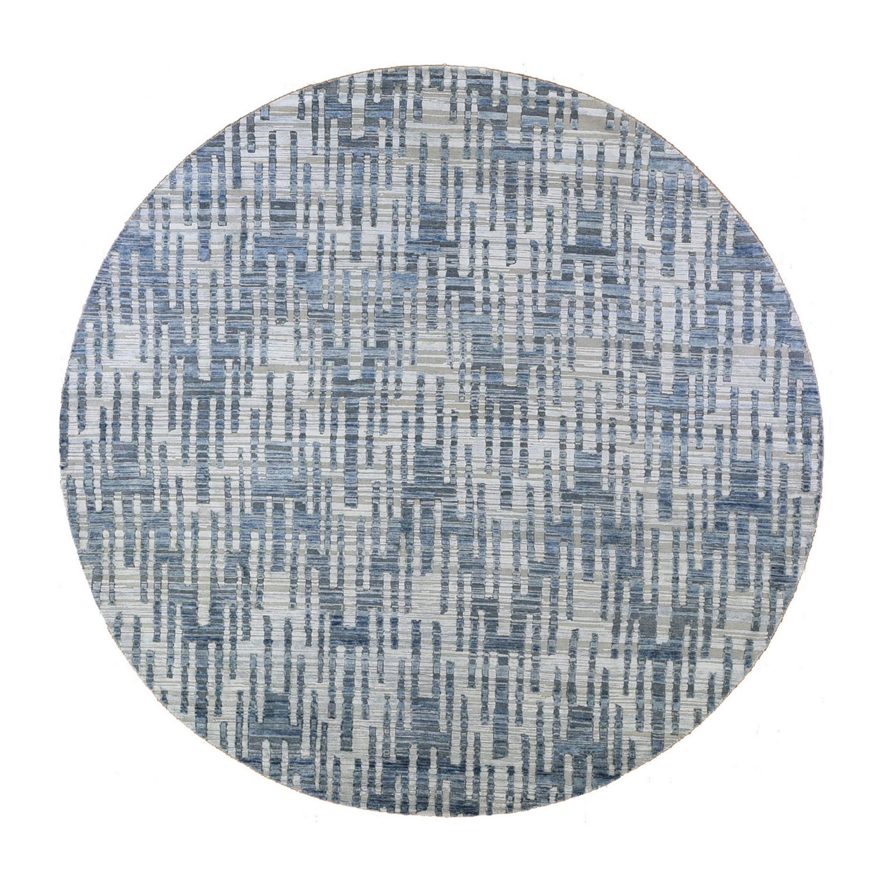 Mid Century Modern Collection Hand Knotted Blue Rug No: 1132930