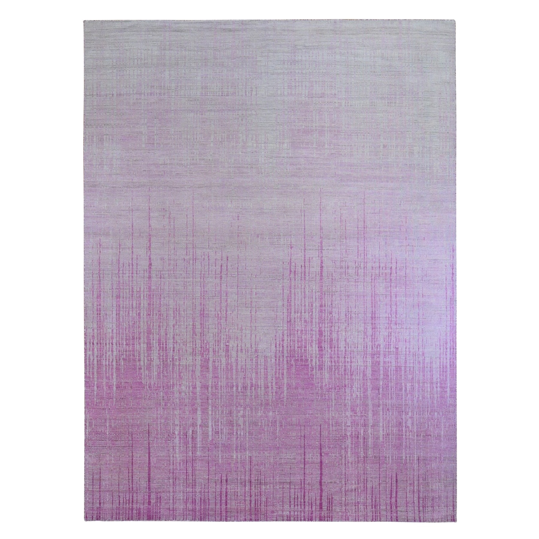 Mid Century Modern Collection Hand Knotted Pink Rug No: 1132934