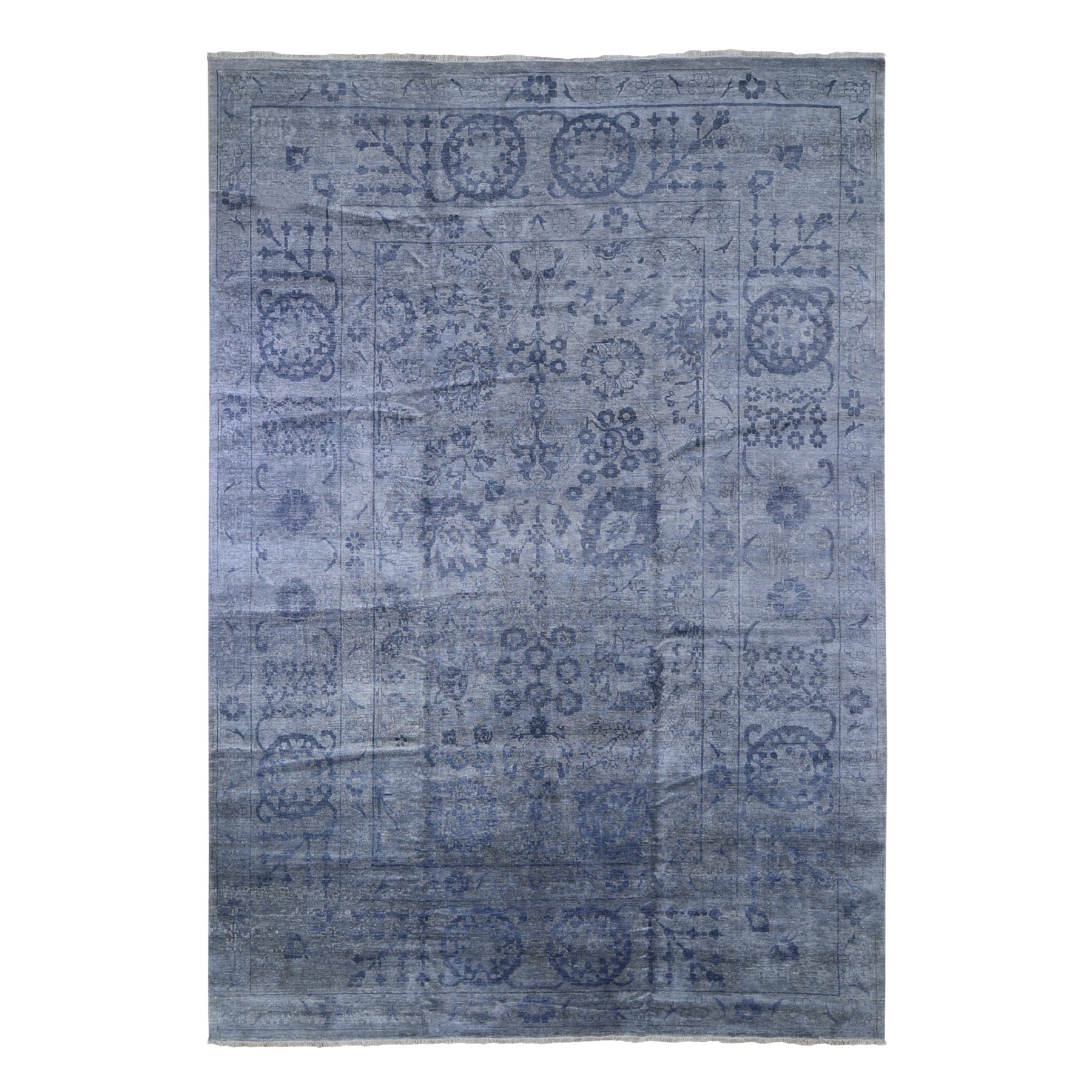Transitional Hand Knotted Grey Rug No: 1132954