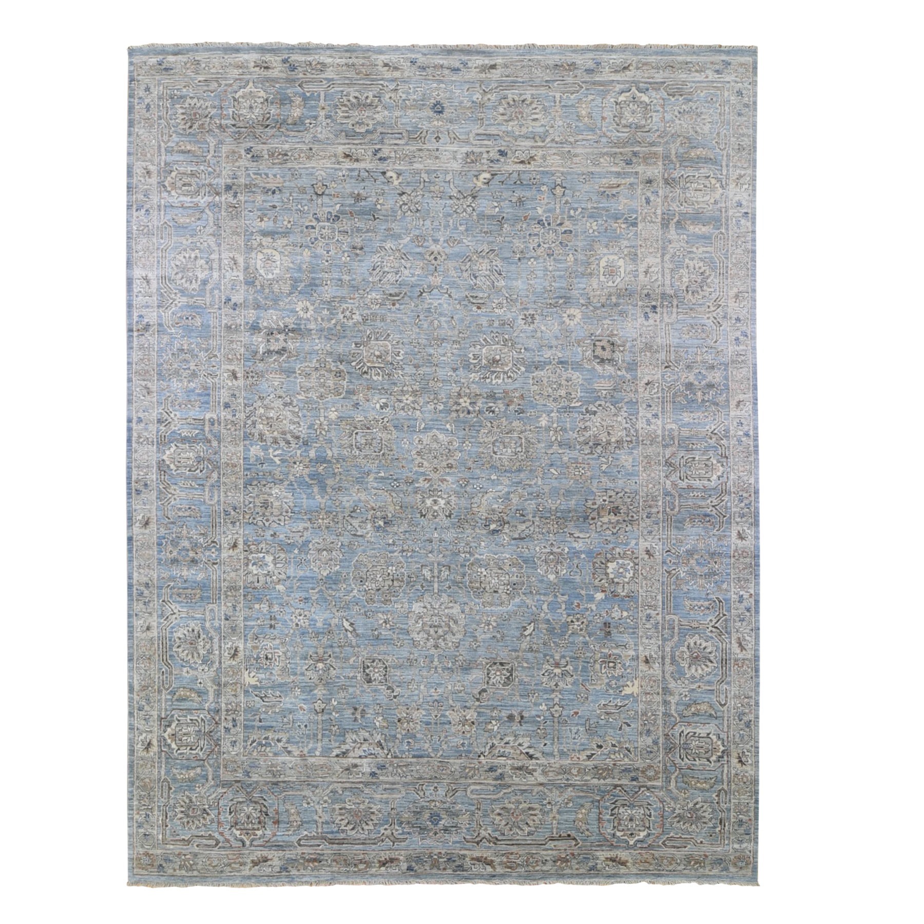 Agra And Turkish Collection Hand Knotted Blue Rug No: 1132956