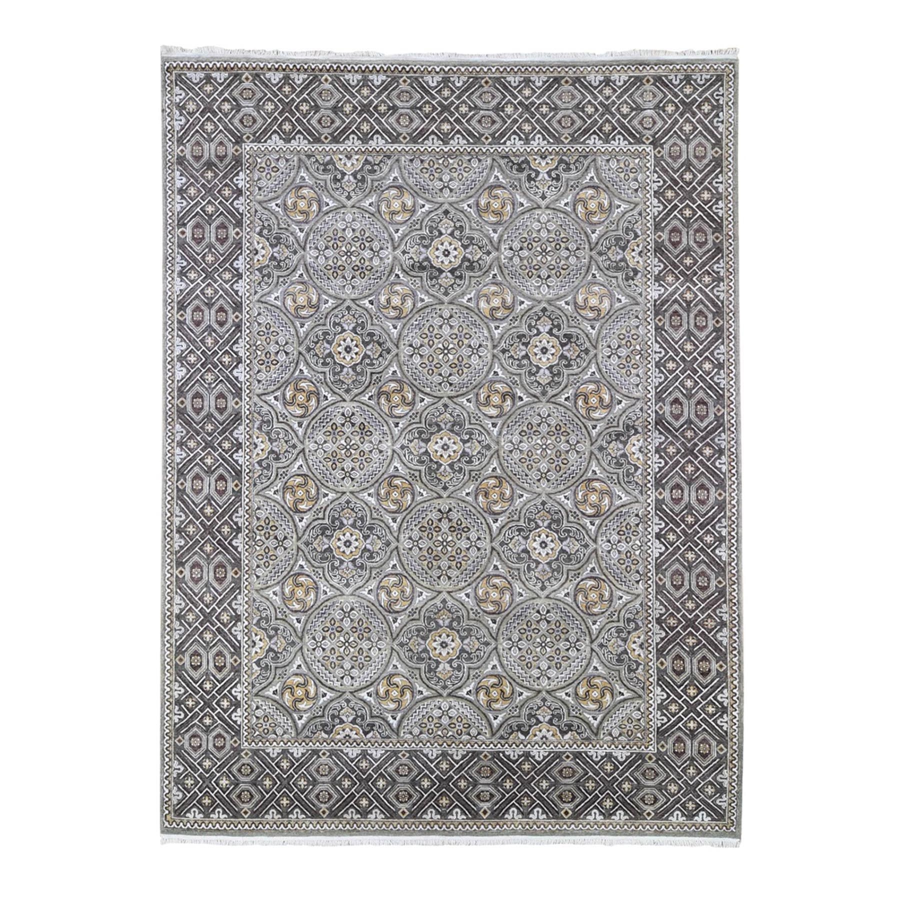 Transitional Hand Knotted Brown Rug No: 1132958