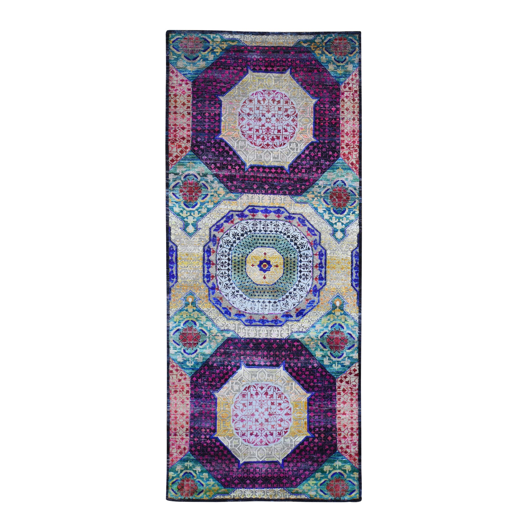 Intricate Collection Hand Knotted Yellow Rug No: 1132988
