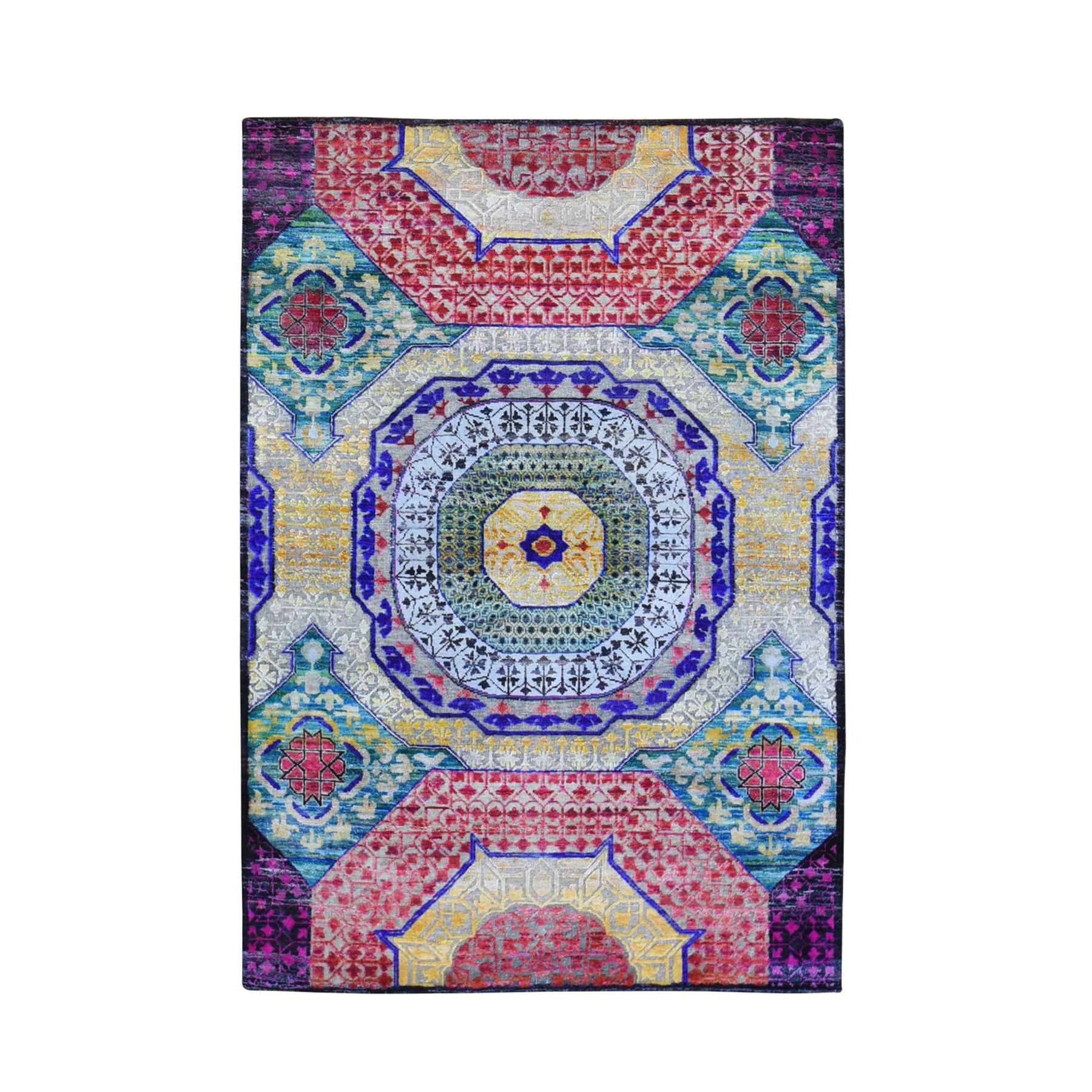 Intricate Collection Hand Knotted Yellow Rug No: 1132990