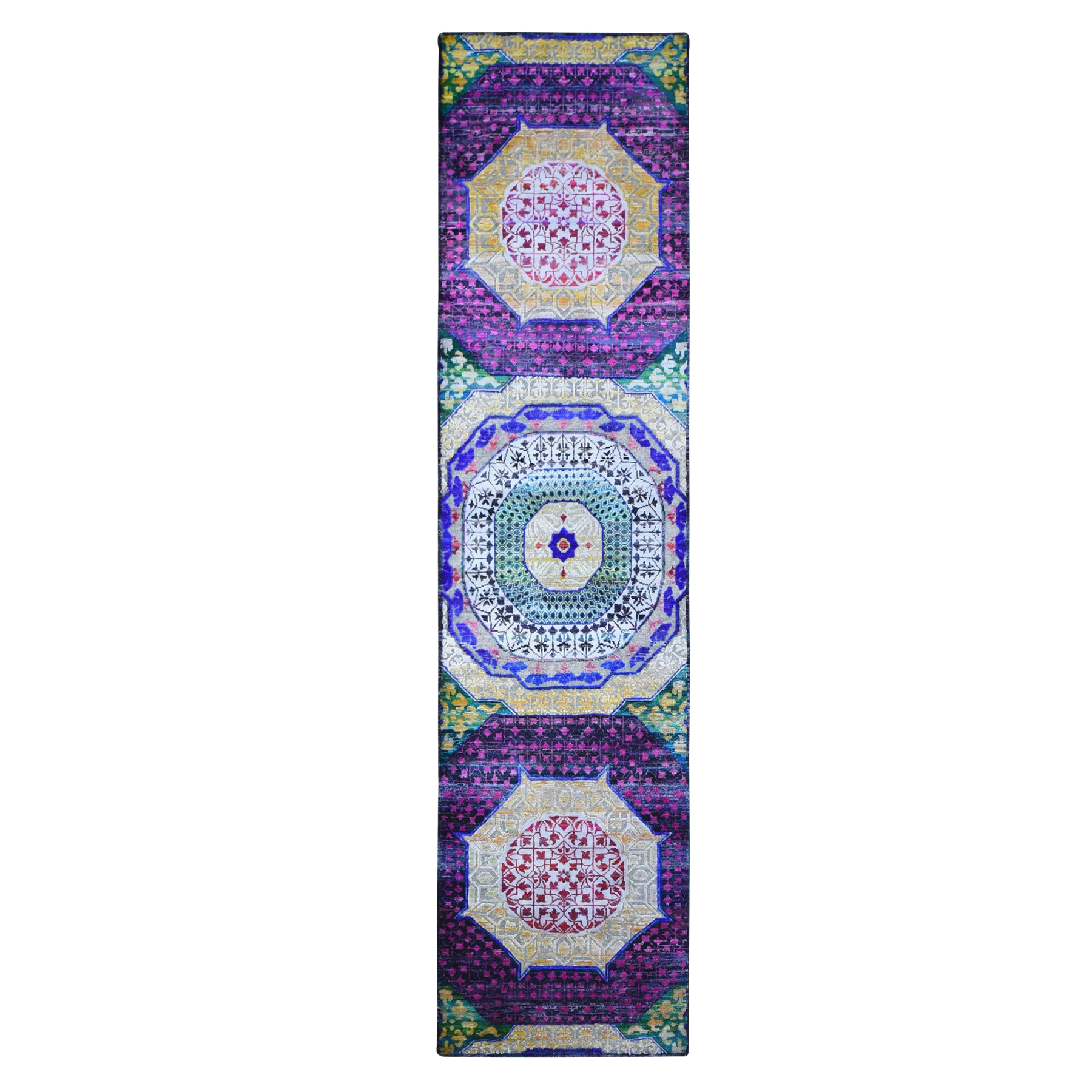 Intricate Collection Hand Knotted Yellow Rug No: 1132992