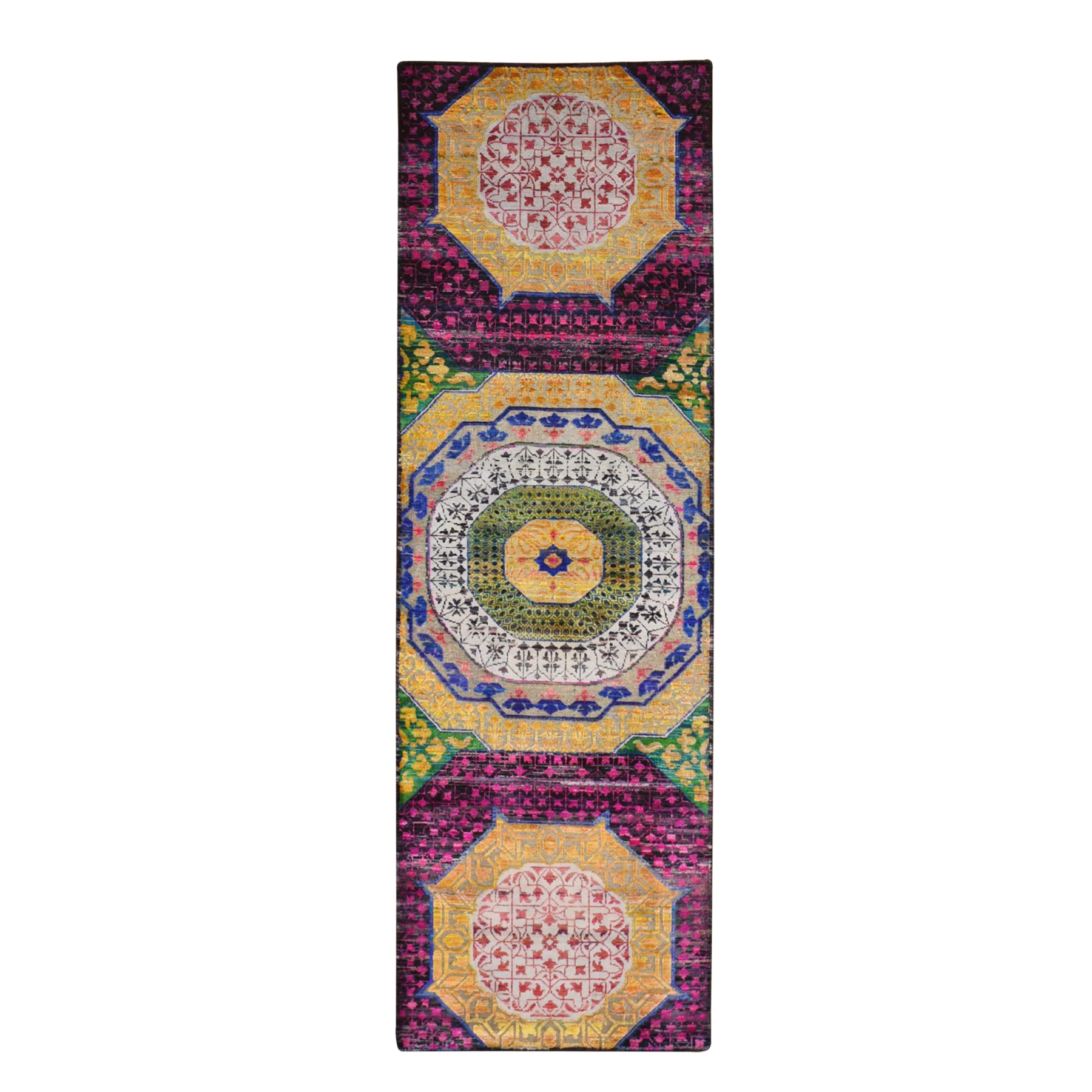 Intricate Collection Hand Knotted Yellow Rug No: 1133034