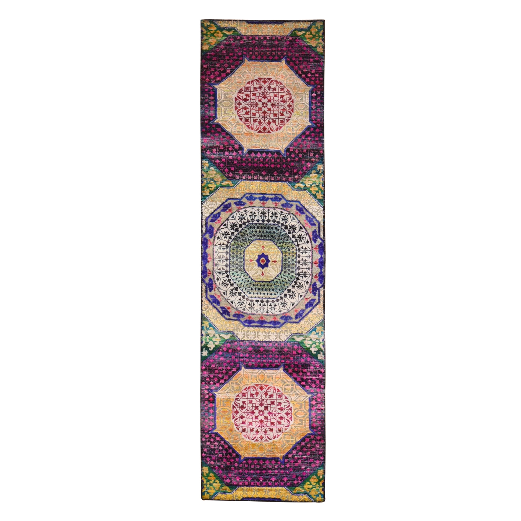 Intricate Collection Hand Knotted Yellow Rug No: 1133048