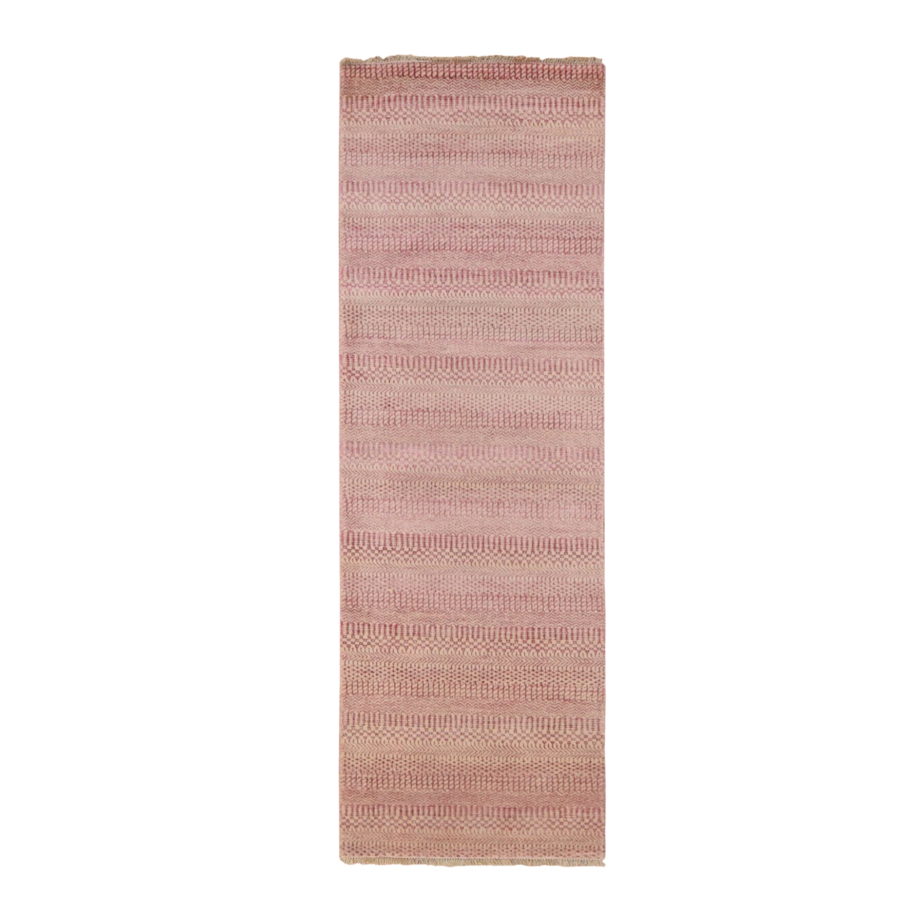 Mid Century Modern Collection Hand Knotted Pink Rug No: 1133062