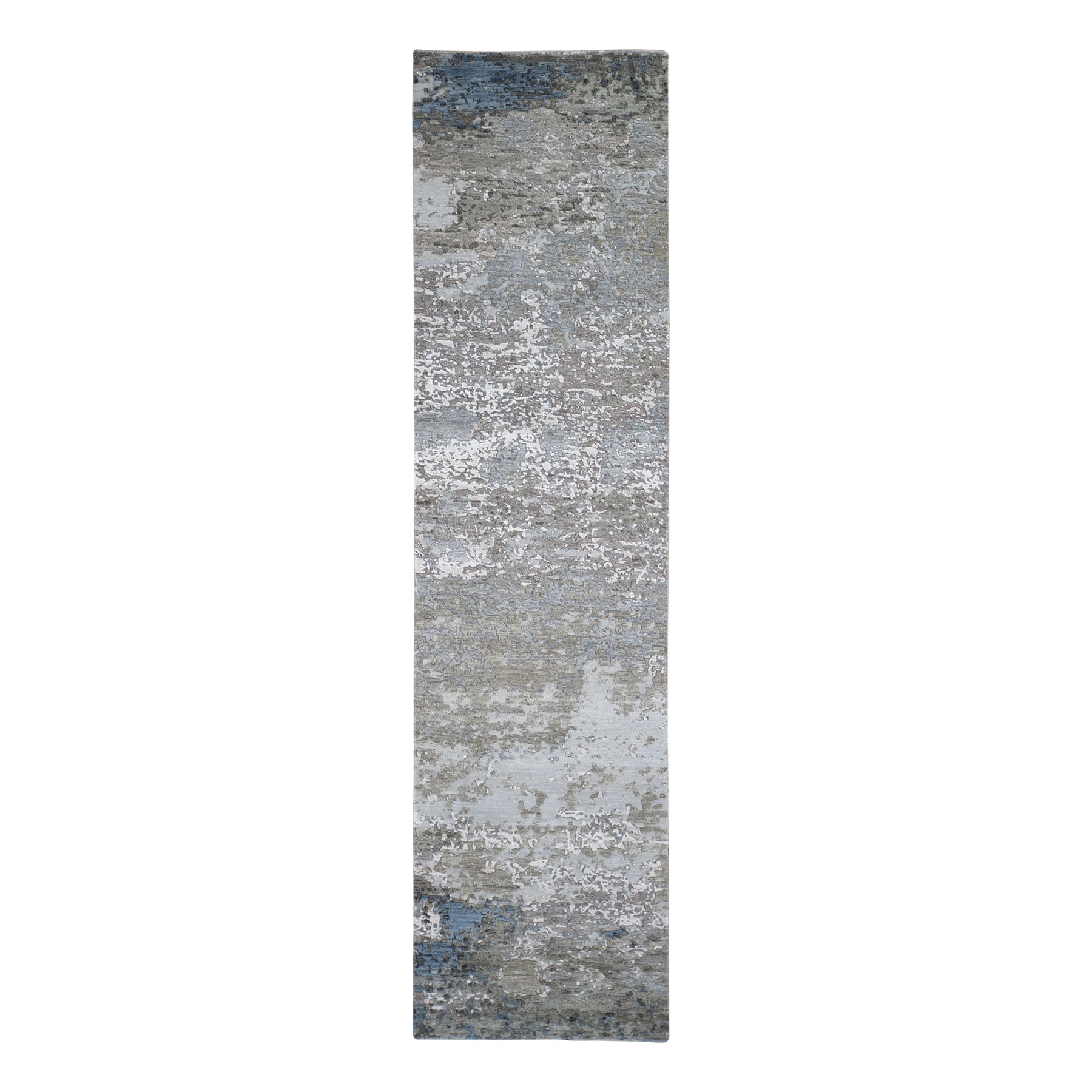 Mid Century Modern Collection Hand Knotted Grey Rug No: 1133112