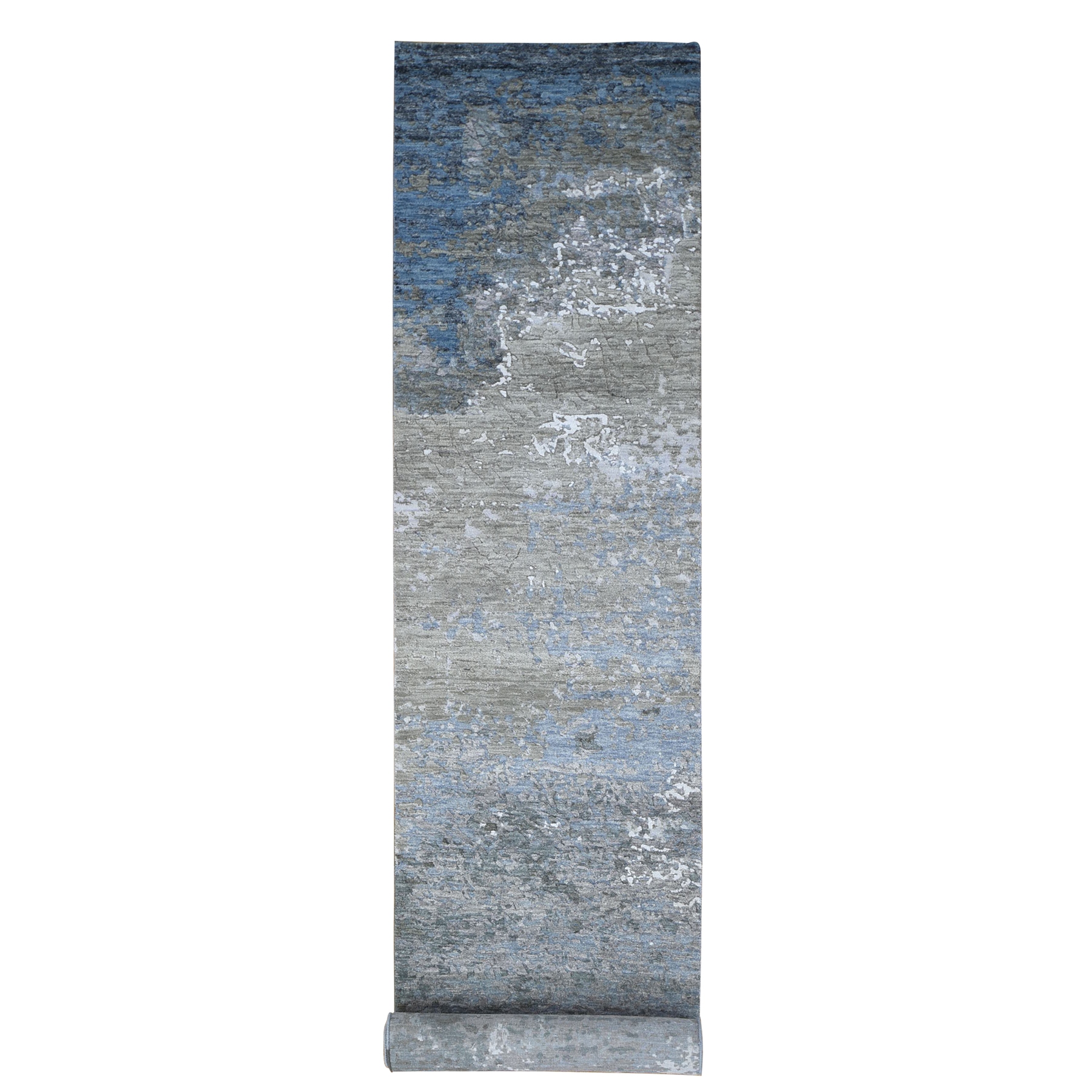 Mid Century Modern Collection Hand Knotted Grey Rug No: 1133130