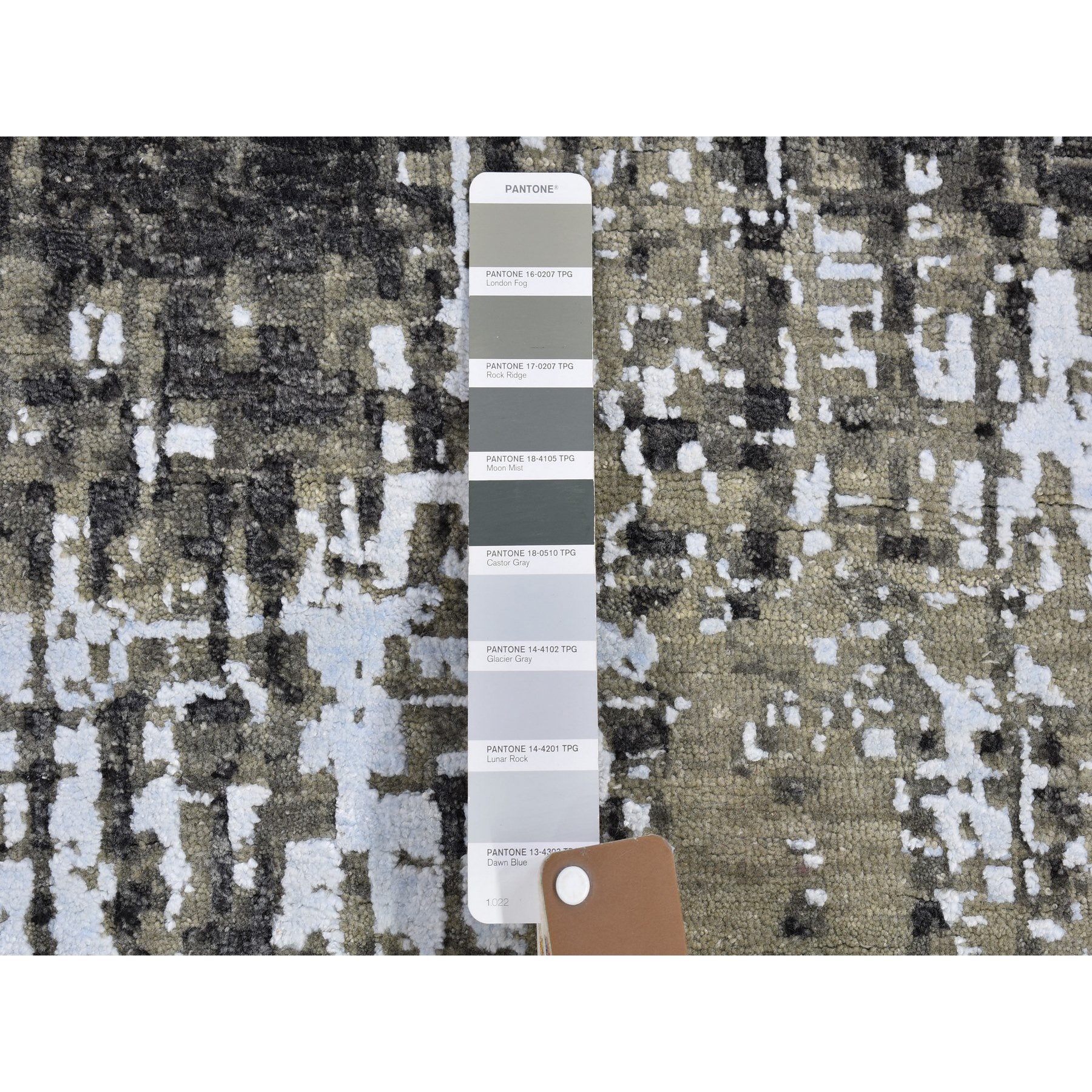 3'x5'2" Abstract Design Wool Denser Weave Castor Gray Persian Knot Hand Knotted Oriental Rug sh66572