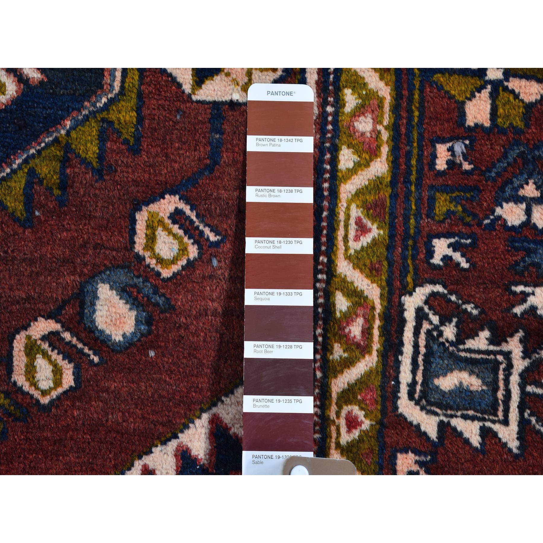 4'4"x6'6" Vintage Persian Hamadan Brown Excellent Condition Tribal Weaving Natural Wool Hand Knotted Clean Oriental Rug Sh66624