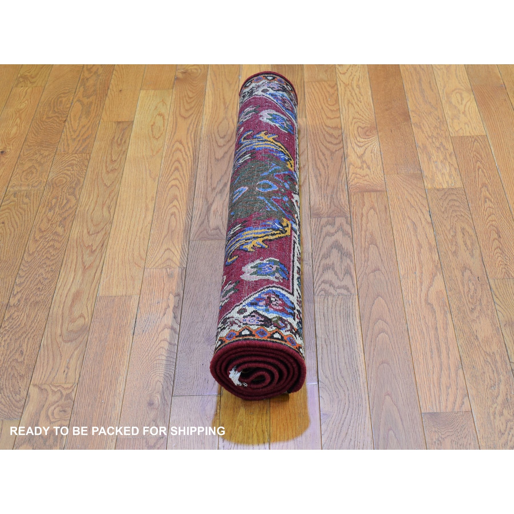 3'7"x5' New Persian Karabakh with a Flower Bouquet Hand Knotted Excellent Condition Natural Wool Clean Oriental Rug Sh66628