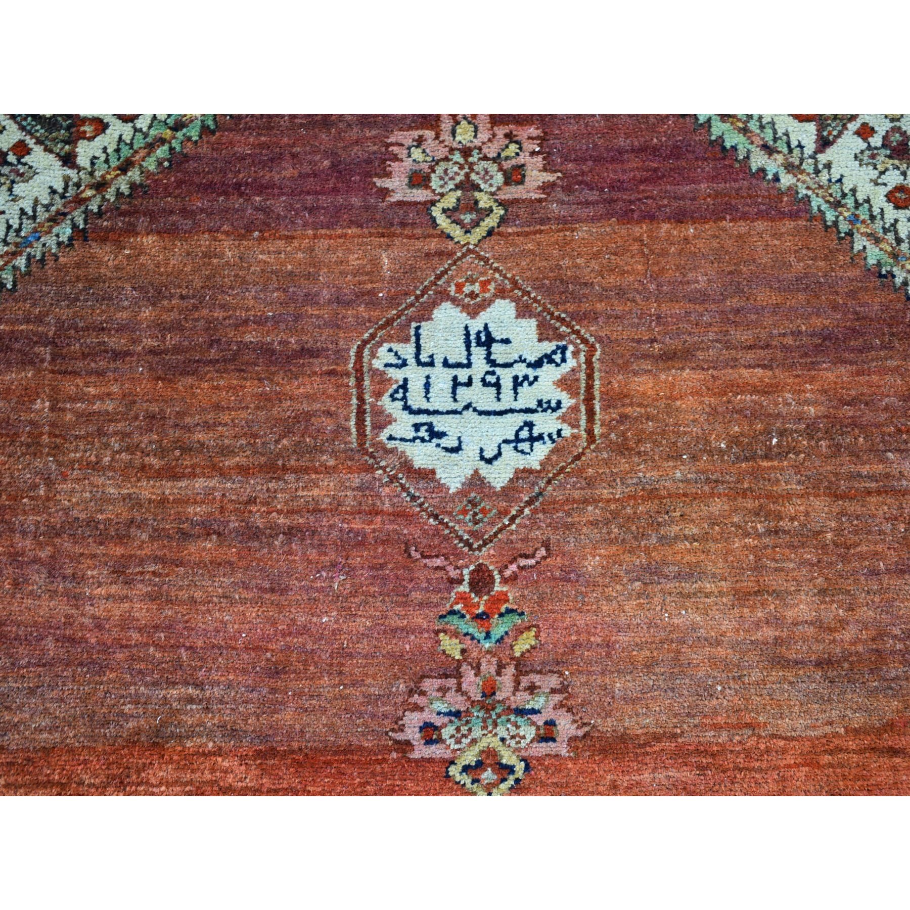 4'8"x12' Brick Red Antique North West Persian Wide Gallery Size Runner, Dated 1876 Even Wear Pure Wool Abrush Hand Knotted Clean Oriental Rug Sh66657