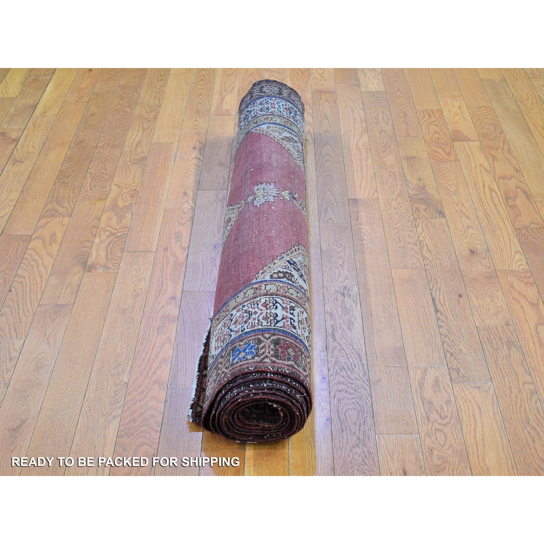 4'8"x12' Brick Red Antique North West Persian Wide Gallery Size Runner, Dated 1876 Even Wear Pure Wool Abrush Hand Knotted Clean Oriental Rug Sh66657