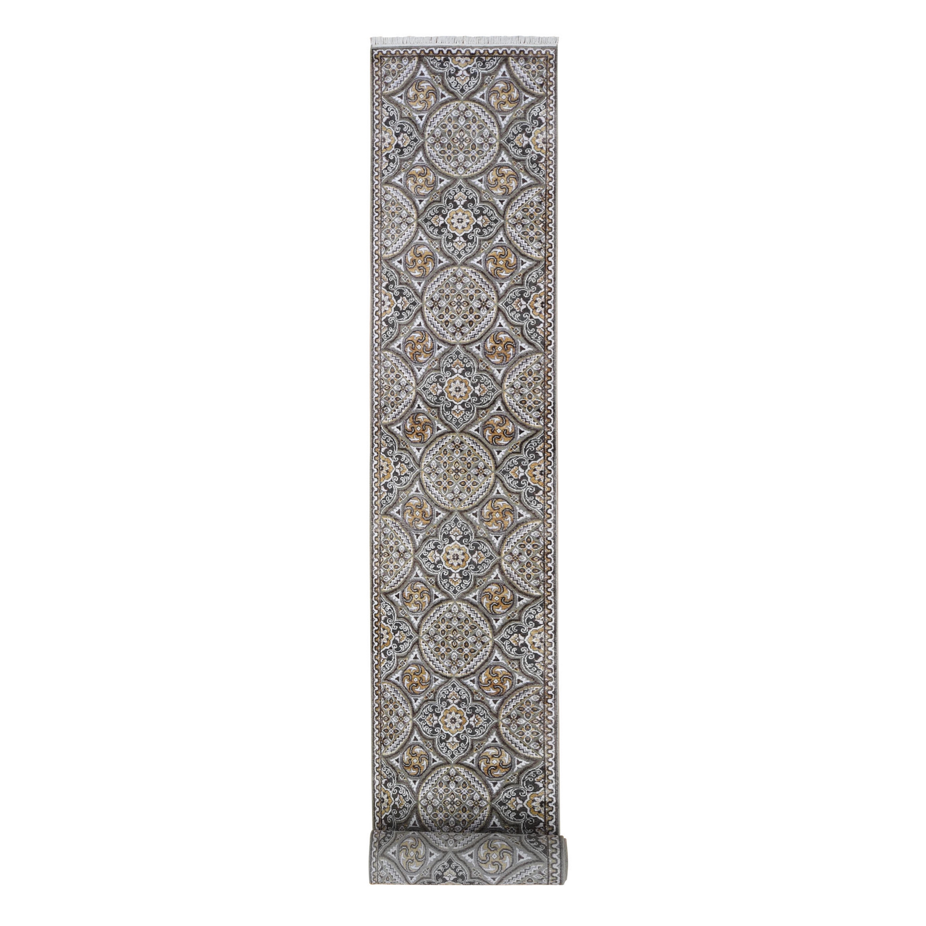 Transitional Hand Knotted Brown Rug No: 1133444