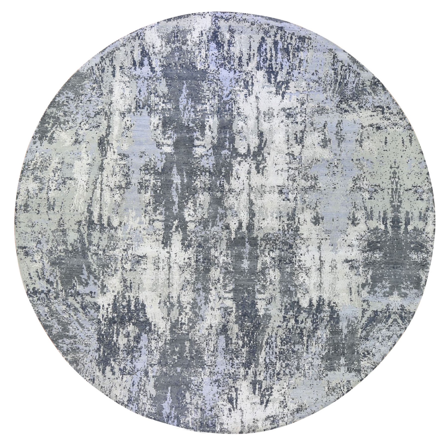 Mid Century Modern Collection Hand Knotted Grey Rug No: 1133466