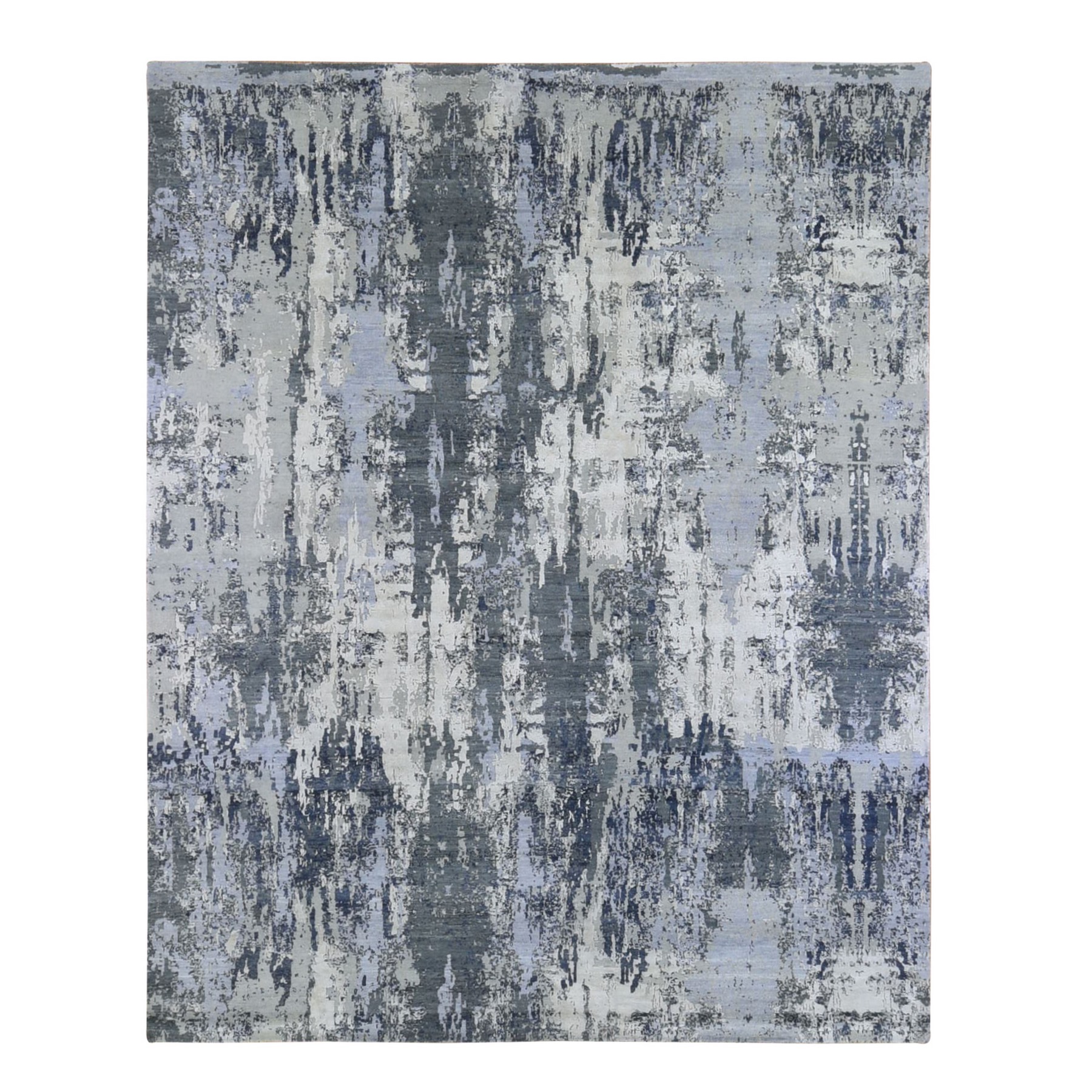 Mid Century Modern Collection Hand Knotted Grey Rug No: 1133482