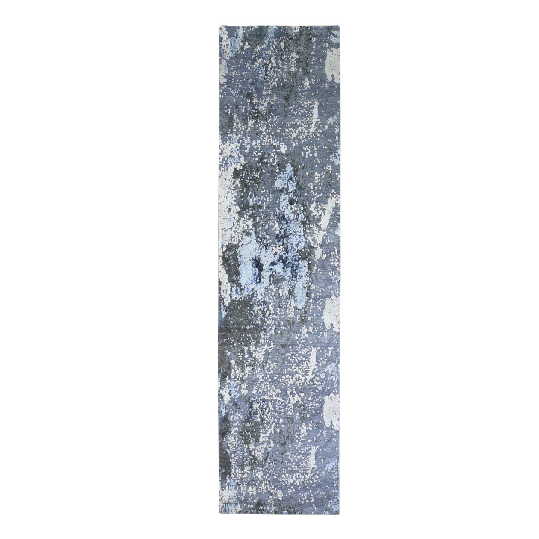 Mid Century Modern Collection Hand Knotted Grey Rug No: 1133548
