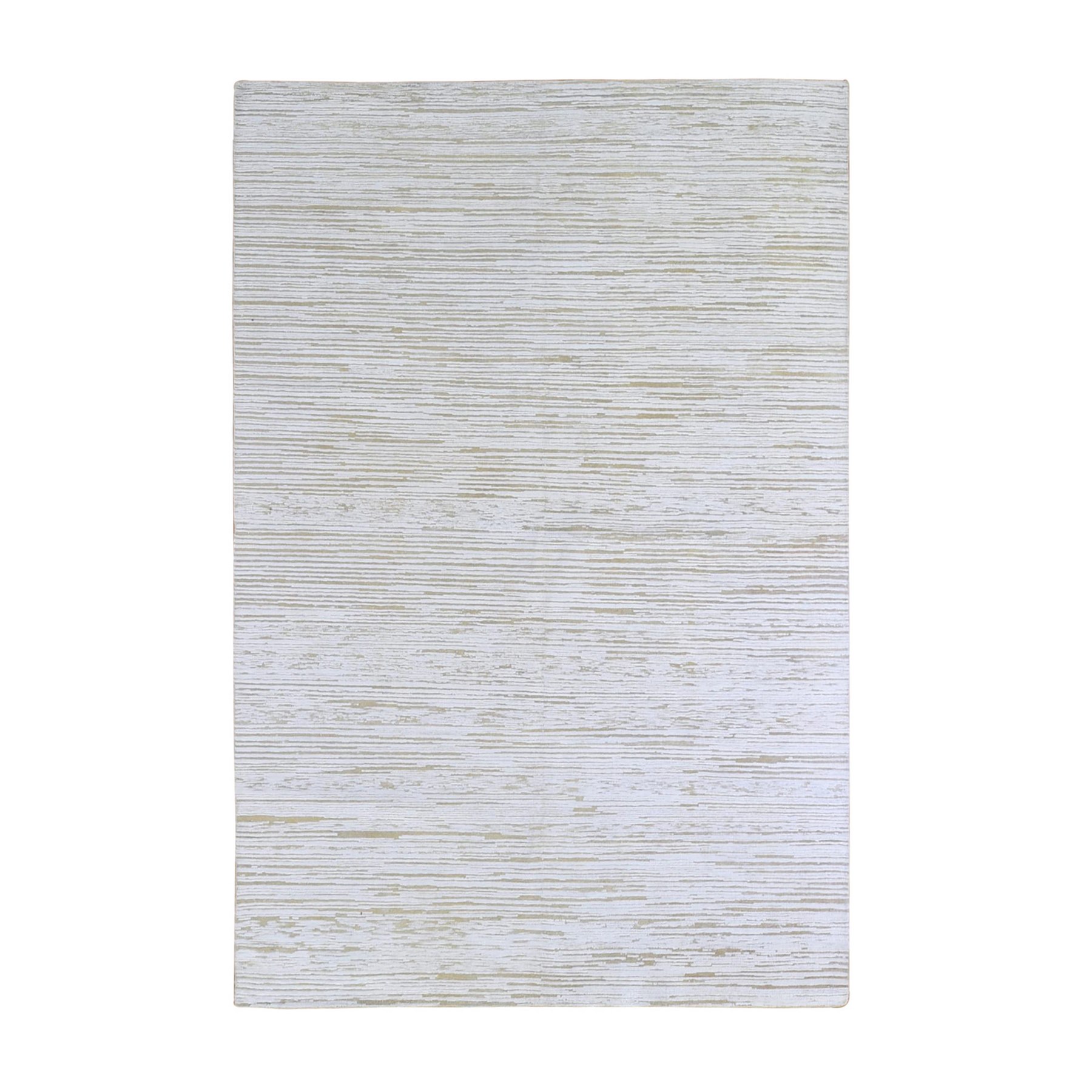 Mid Century Modern Collection Hand Knotted Ivory Rug No: 1133608