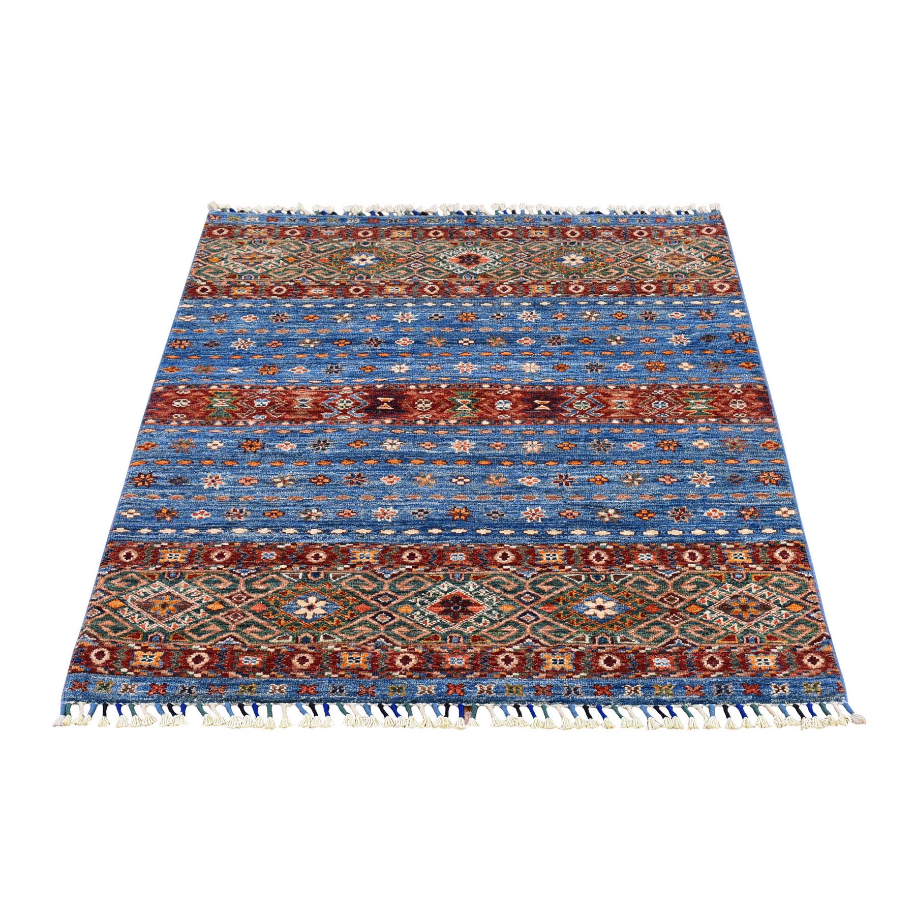 Caucasian Collection Hand Knotted Blue Rug No: 1133650