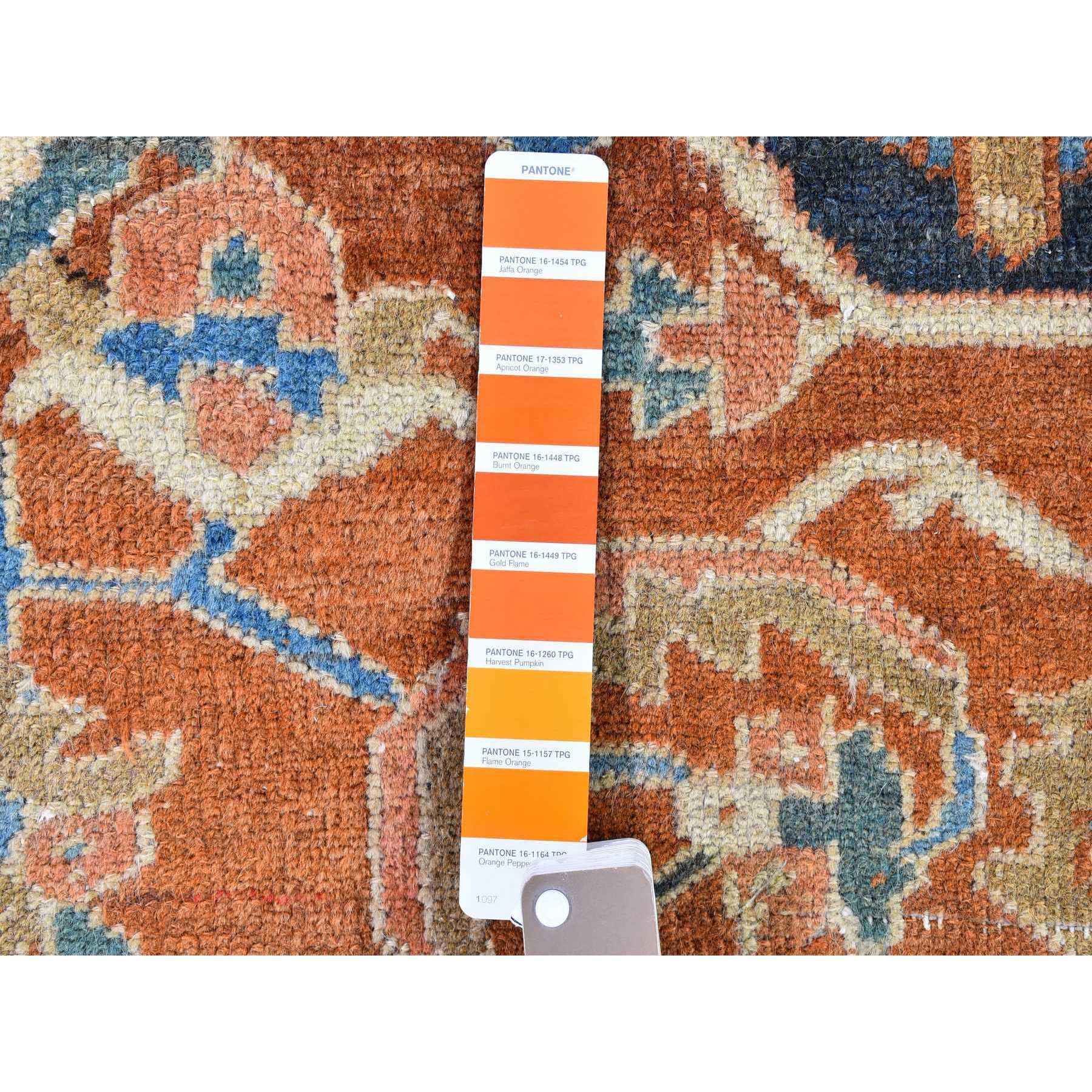 9'5"x12'7" Terracotta Antique Persian Heriz Good Condition Serrated Leaf Design Natural Wool Clean Hand Knotted Oriental Rug Sh66839