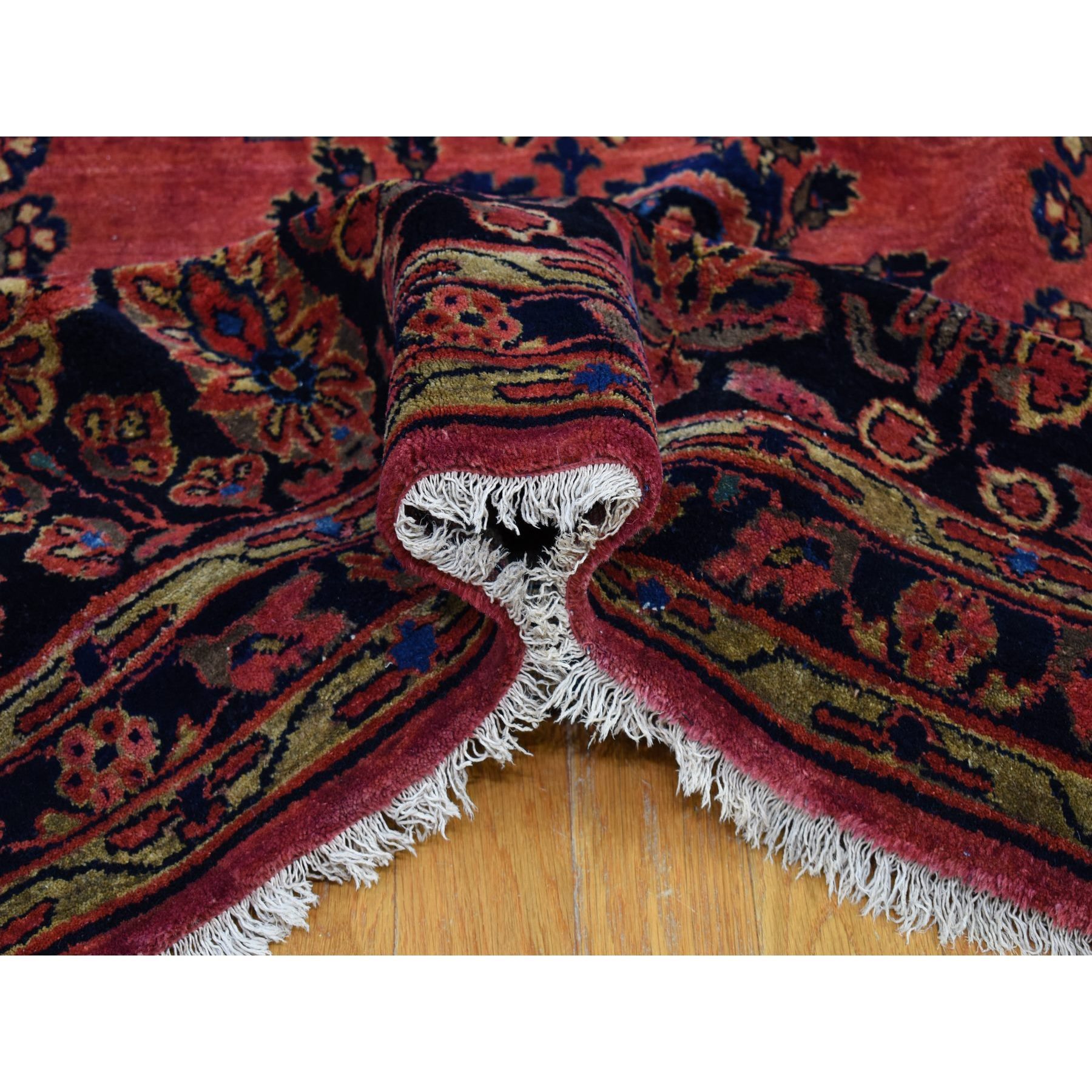 12'4"x19'3" Red Oversized Antique Persian Moharajan Sarouk Full Pile and Soft Hand Knotted Oriental Rug Sh66991