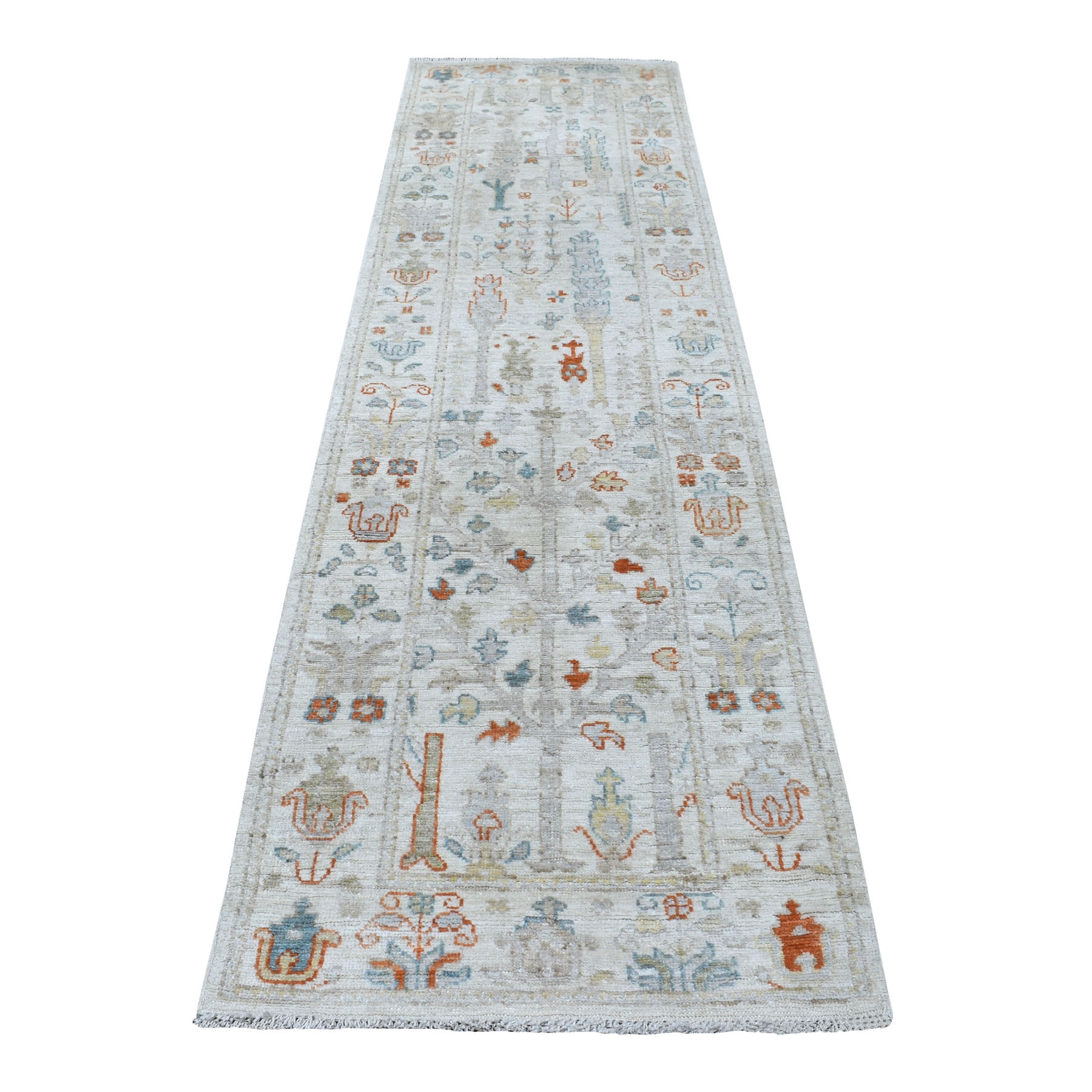 Agra And Turkish Collection Hand Knotted Ivory Rug No: 1134056