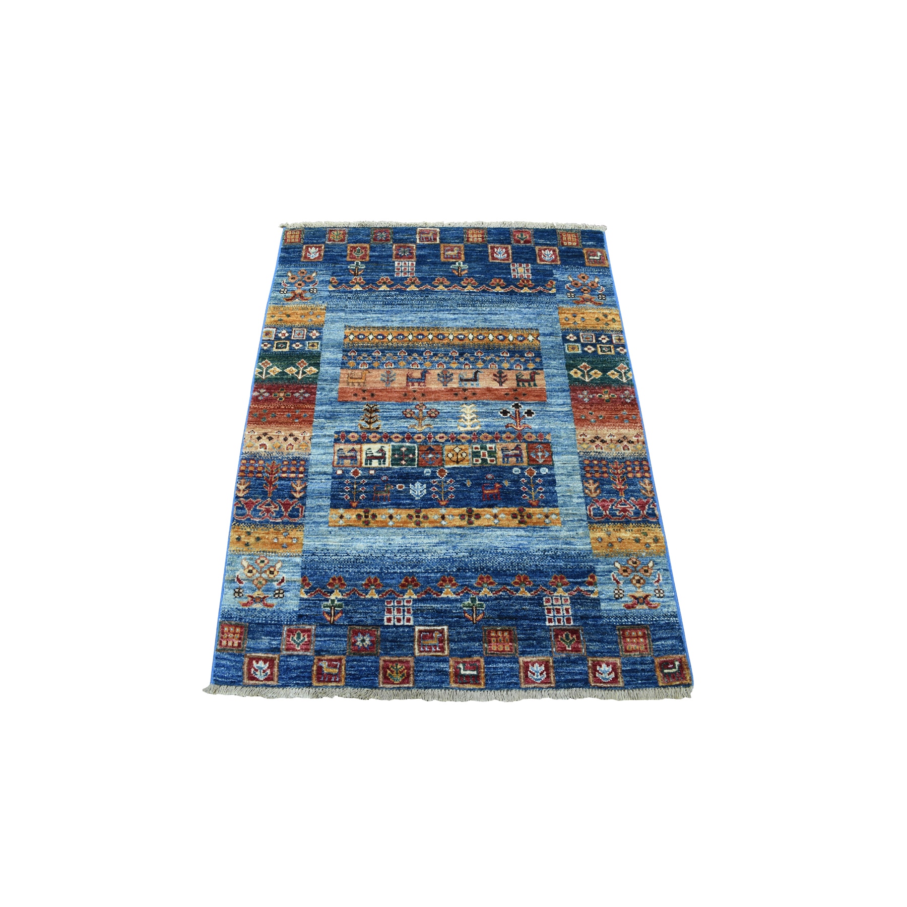 Nomadic And Village Collection Hand Knotted Blue Rug No: 1134322
