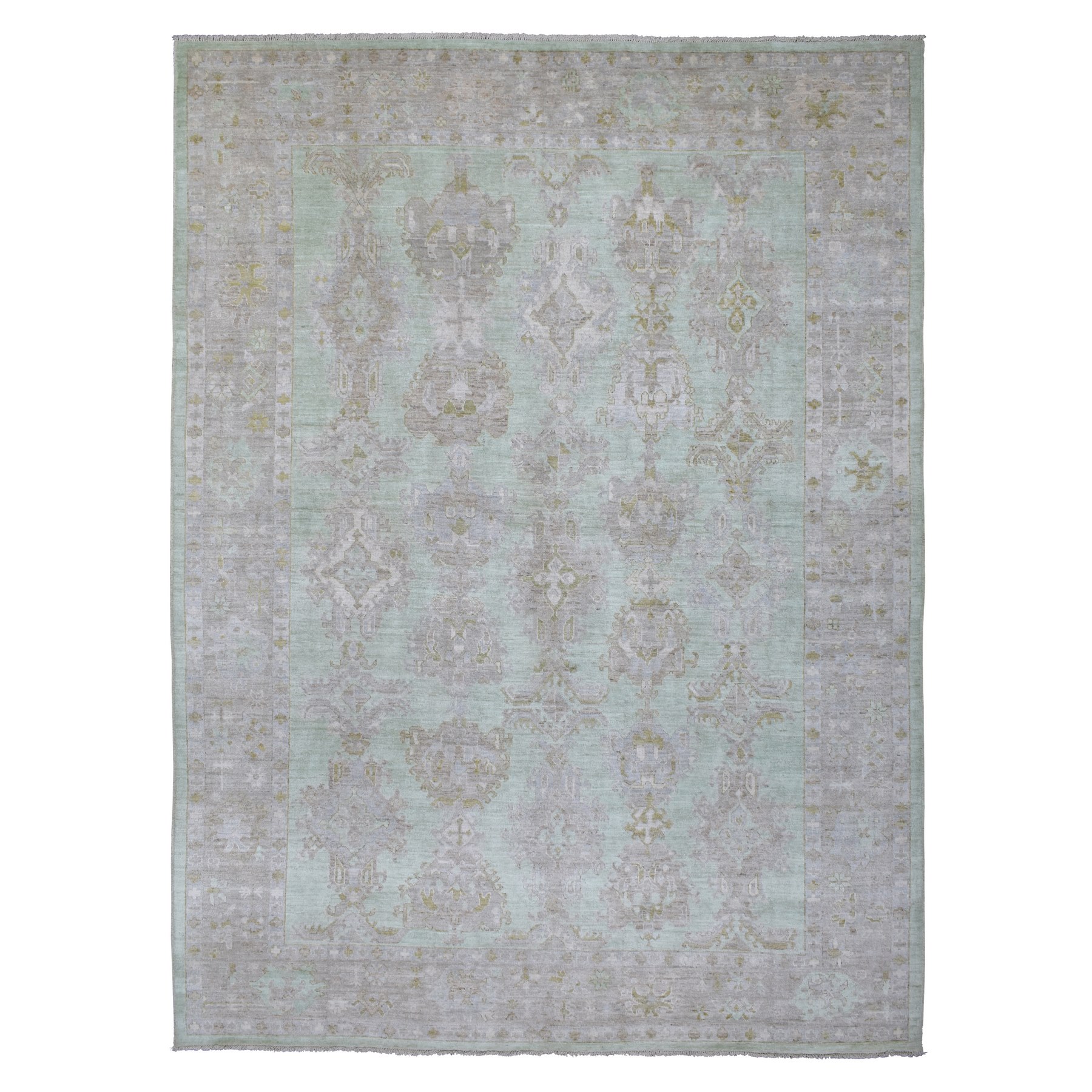 Agra And Turkish Collection Hand Knotted Green 1134398 Rug