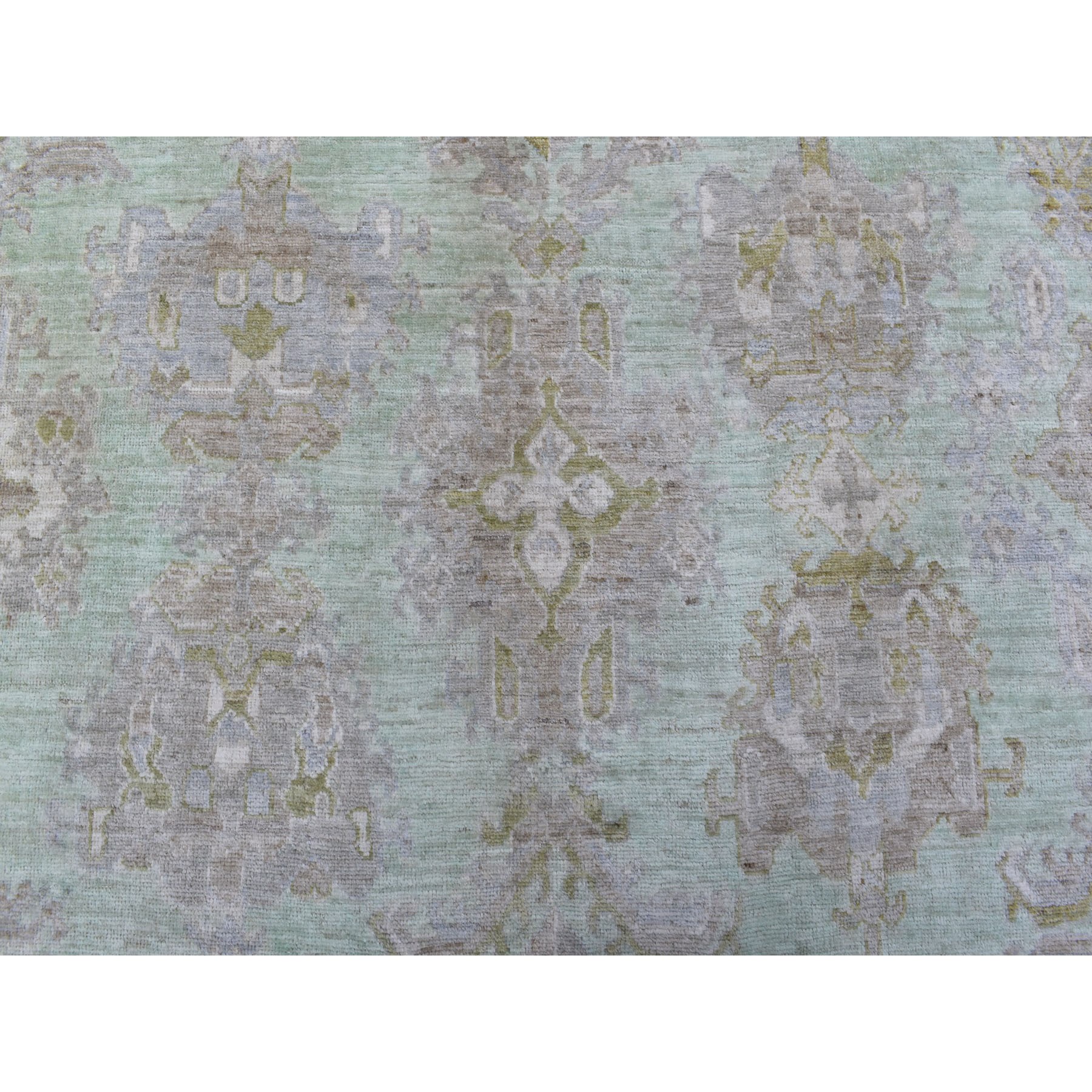 Agra And Turkish Collection Hand Knotted Green 1134398 Rug
