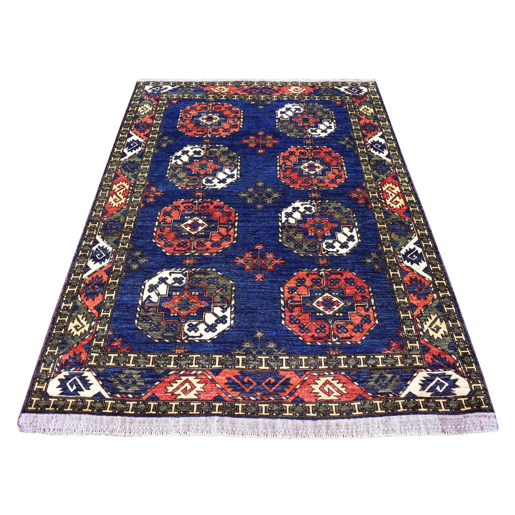Nomadic And Village Collection Hand Knotted Blue Rug No: 1134428