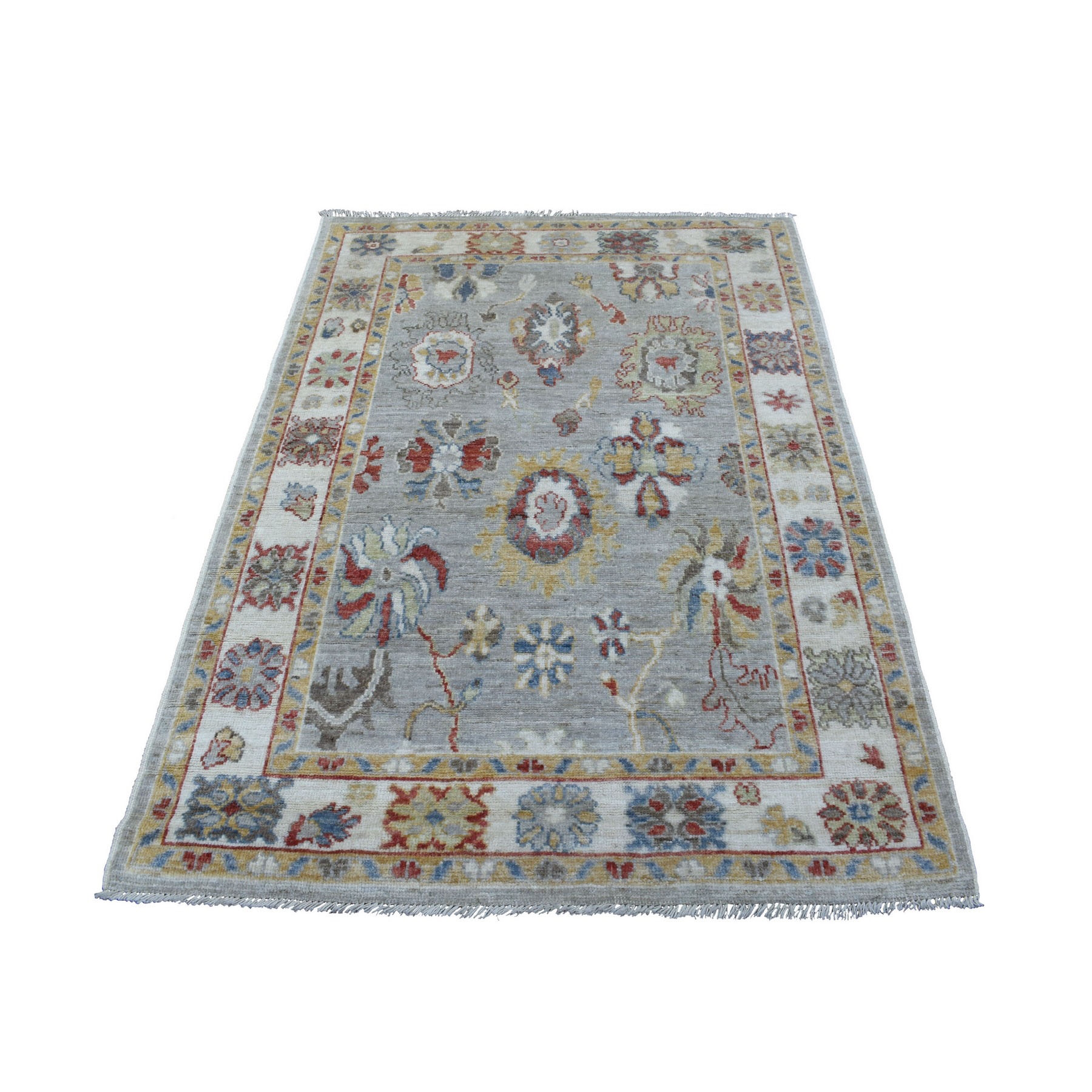 Agra And Turkish Collection Hand Knotted Grey Rug No: 1134554